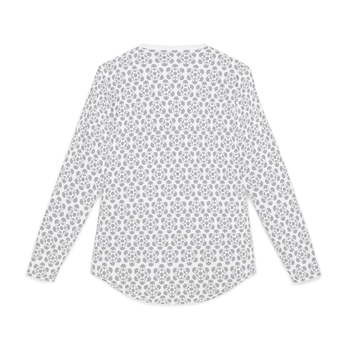Mens UV Protection Long Sleeve Shirt  Alien Flowers White