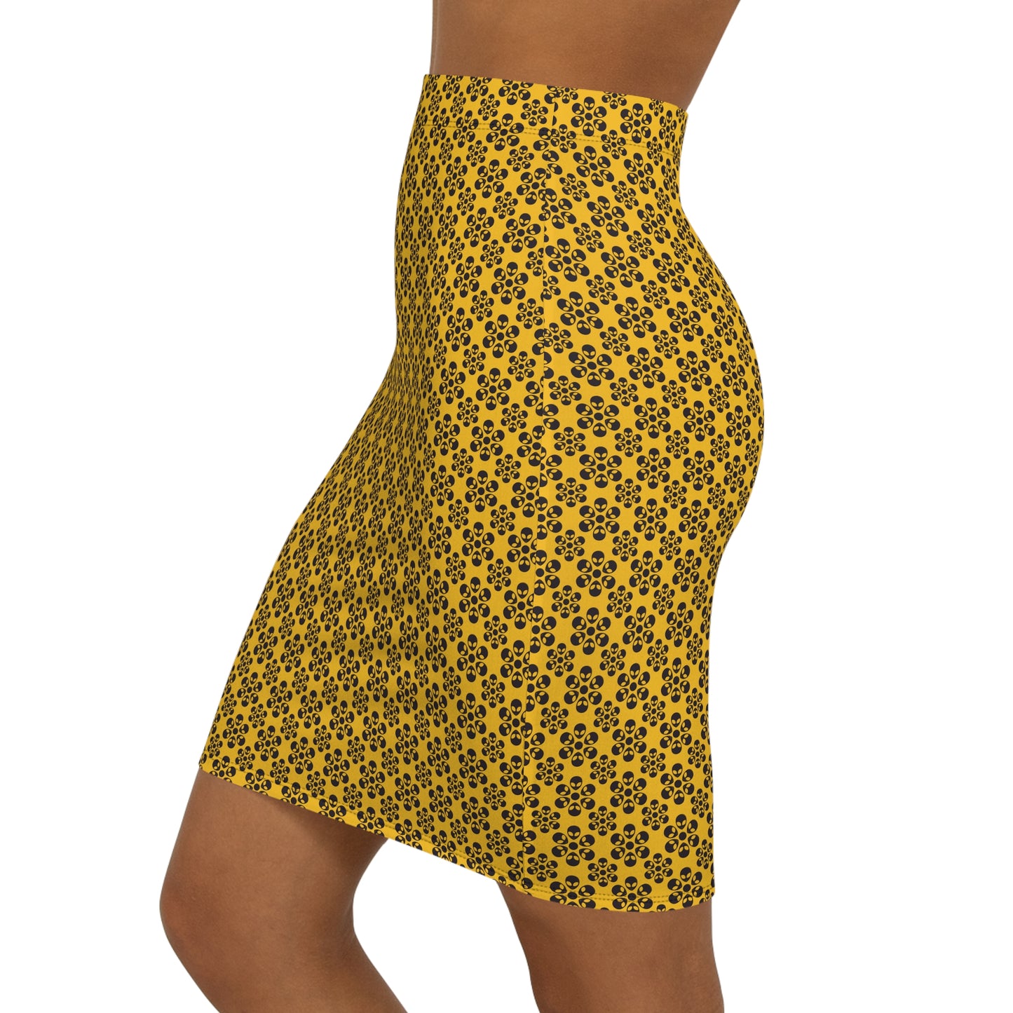 Alien Pencil Skirt - Yellow