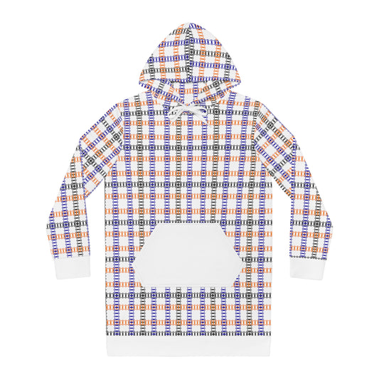 Plaid Womens Hoodie Dress  Cozy Layering Piece for Fall Everyday Wear Casual Style Hooded Dress Perfect Gift Train Tracks Light Purple