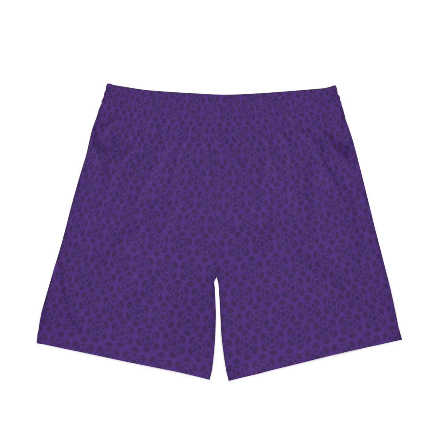 Mens Elastic Beach Shorts  Alien Flowers Purple