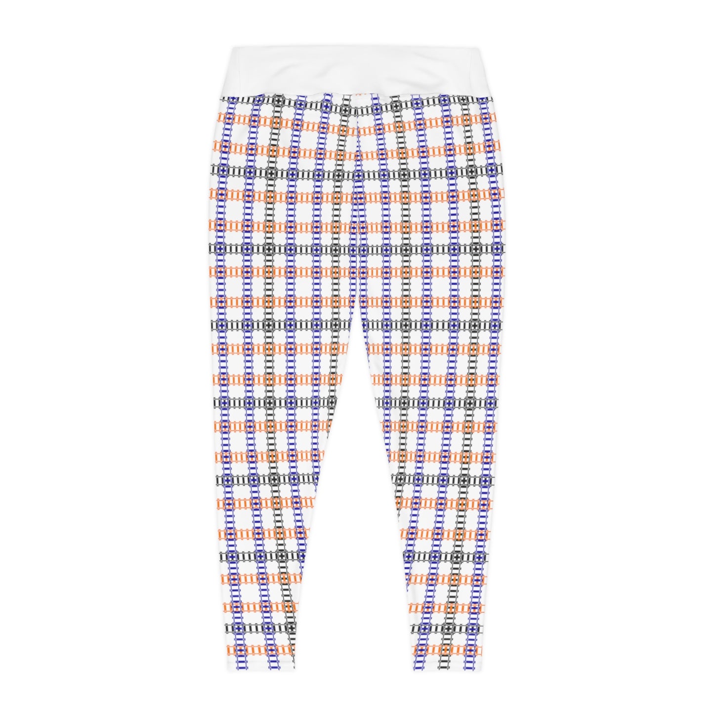 Plus Size Plaid Leggings  Comfortable and Stylish Perfect for Everyday Wear Active Lifestyle Casual Outings Halloween & Fall [...] Train Tracks Pink