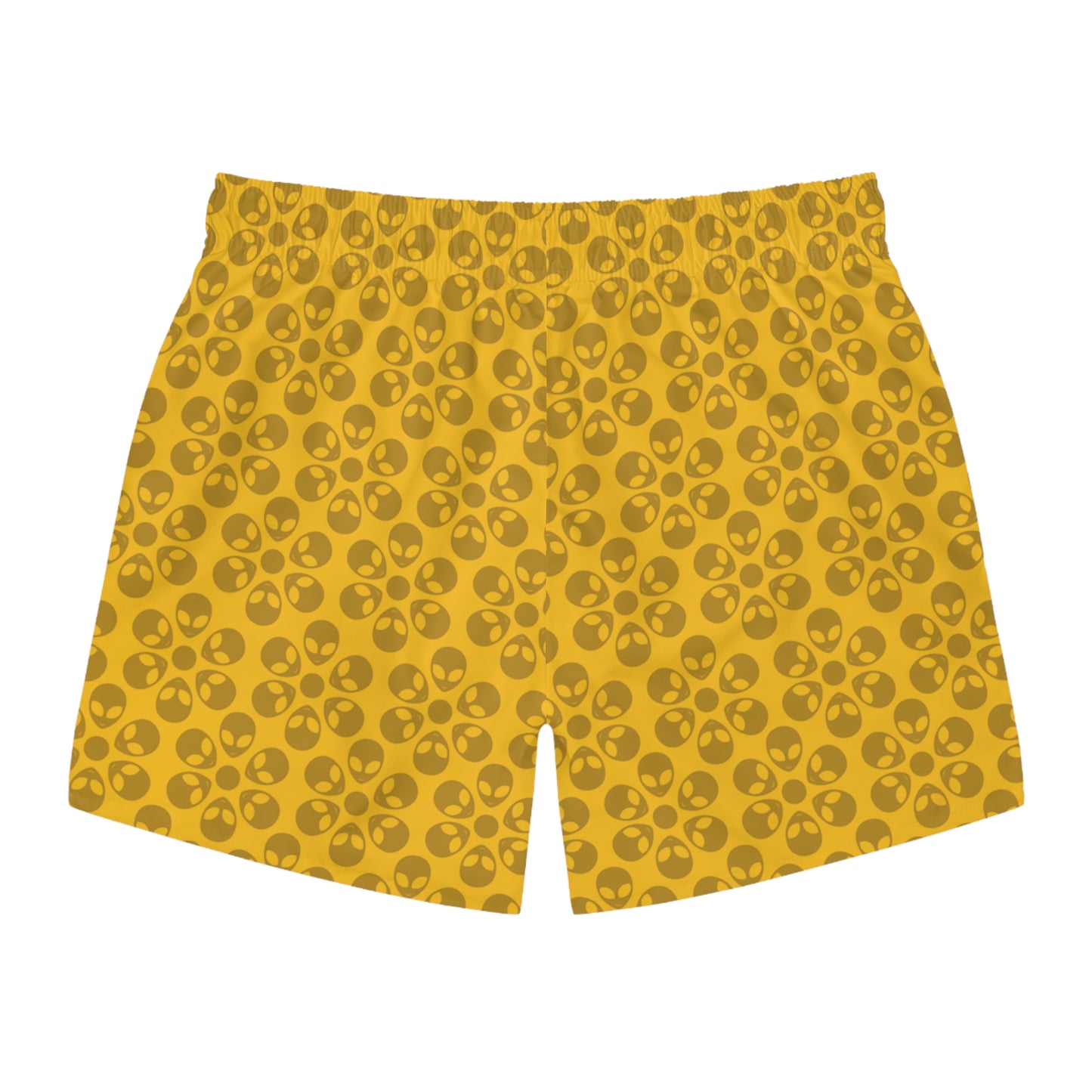 Stylish AOP Swim Trunks for Beach Days Summer Fun Pool Parties Vacation Wear Gift for Him Alien Flowers Yellow