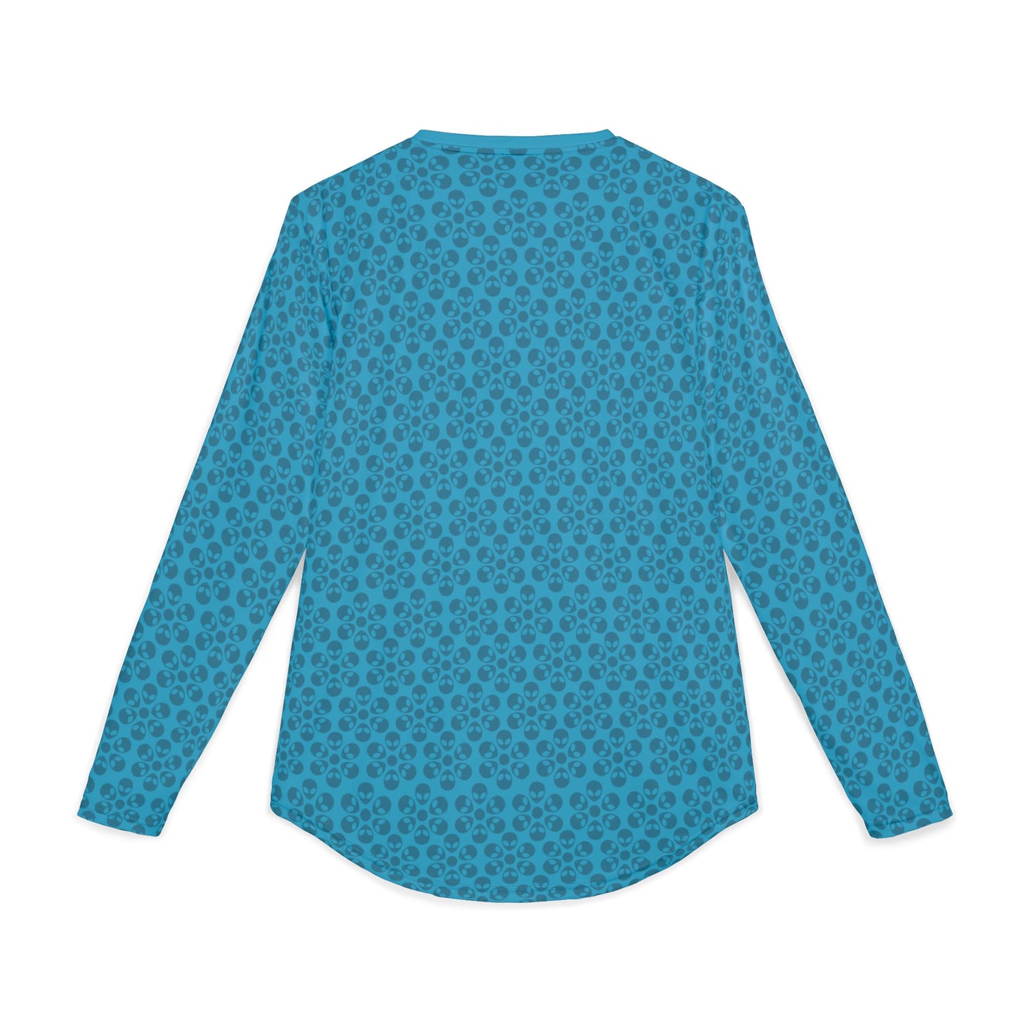 Mens UV Protection Long Sleeve Shirt  Alien Flowers Turquoise