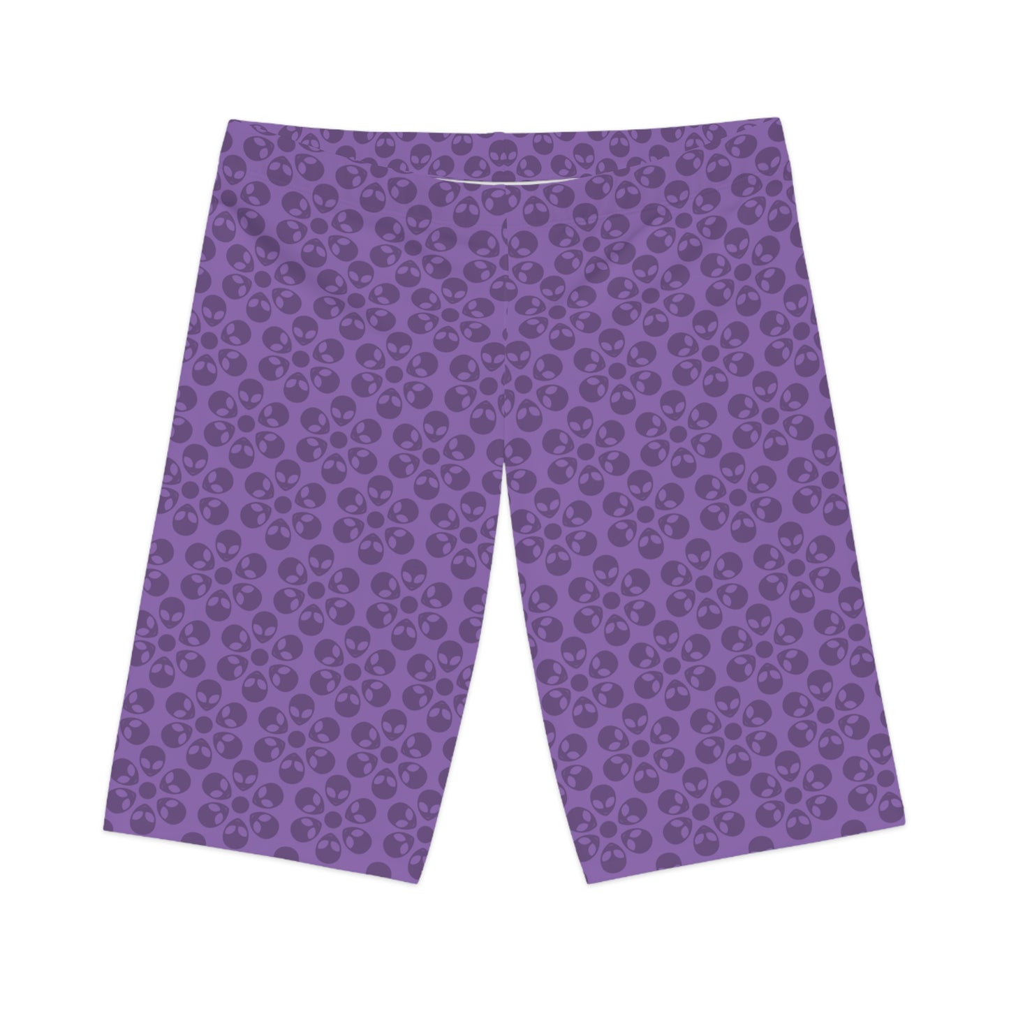 Womens Bike Shorts Alien Flowers Light Purple