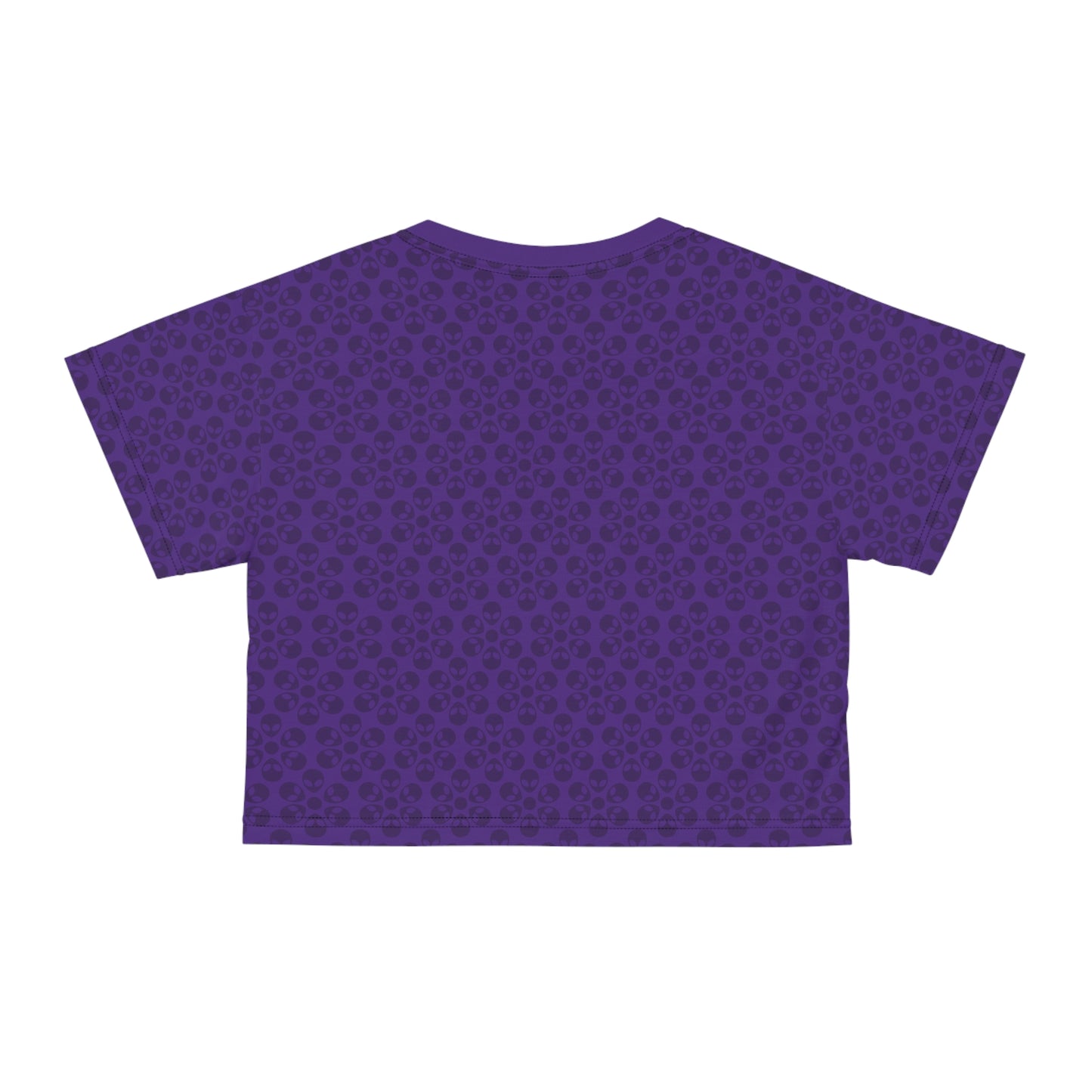 Feminine Floral Crop Tee Trendy Summer Top Aesthetic Graphic Shirt Casual Outfit Unique Gift for Her Vintage Style Tee Alien Flowers Purple