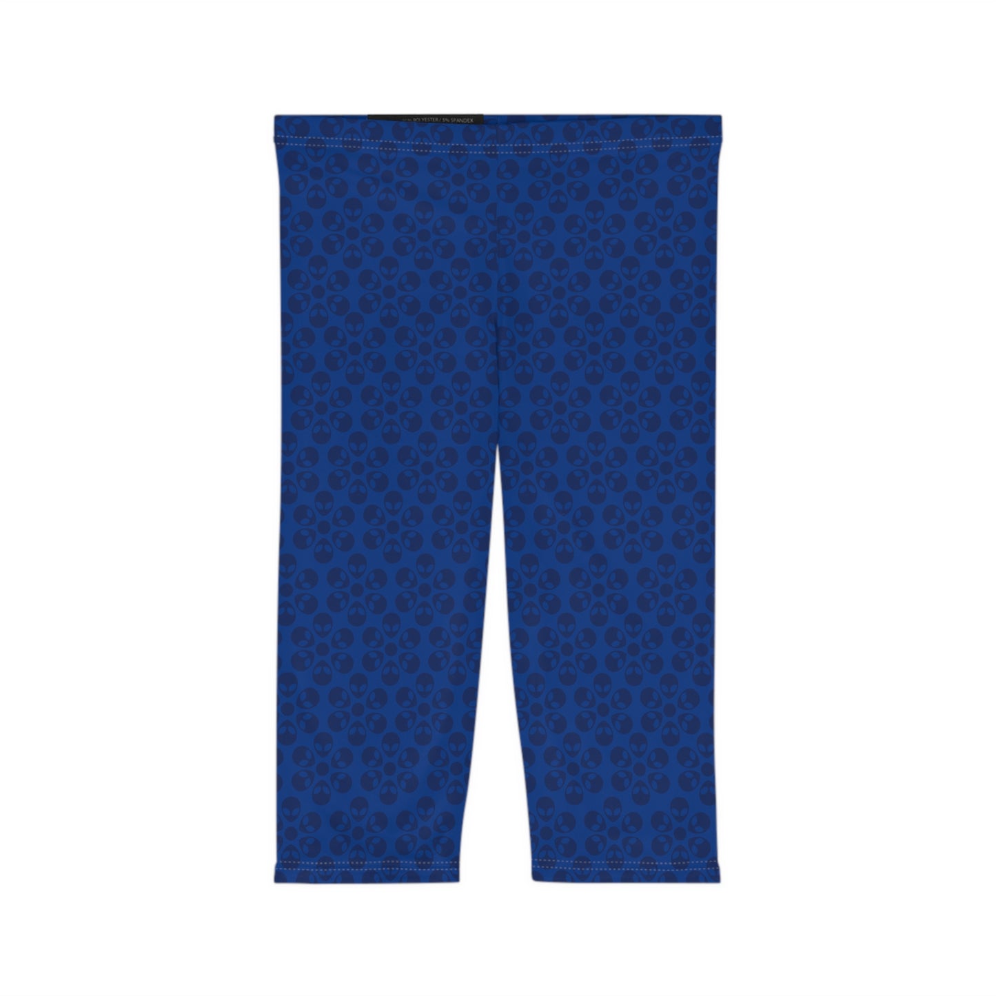 Women’s Capri Leggings Alien Flowers Dark Blue