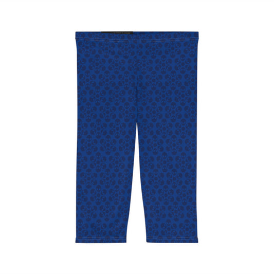 Women’s Capri Leggings Alien Flowers Dark Blue