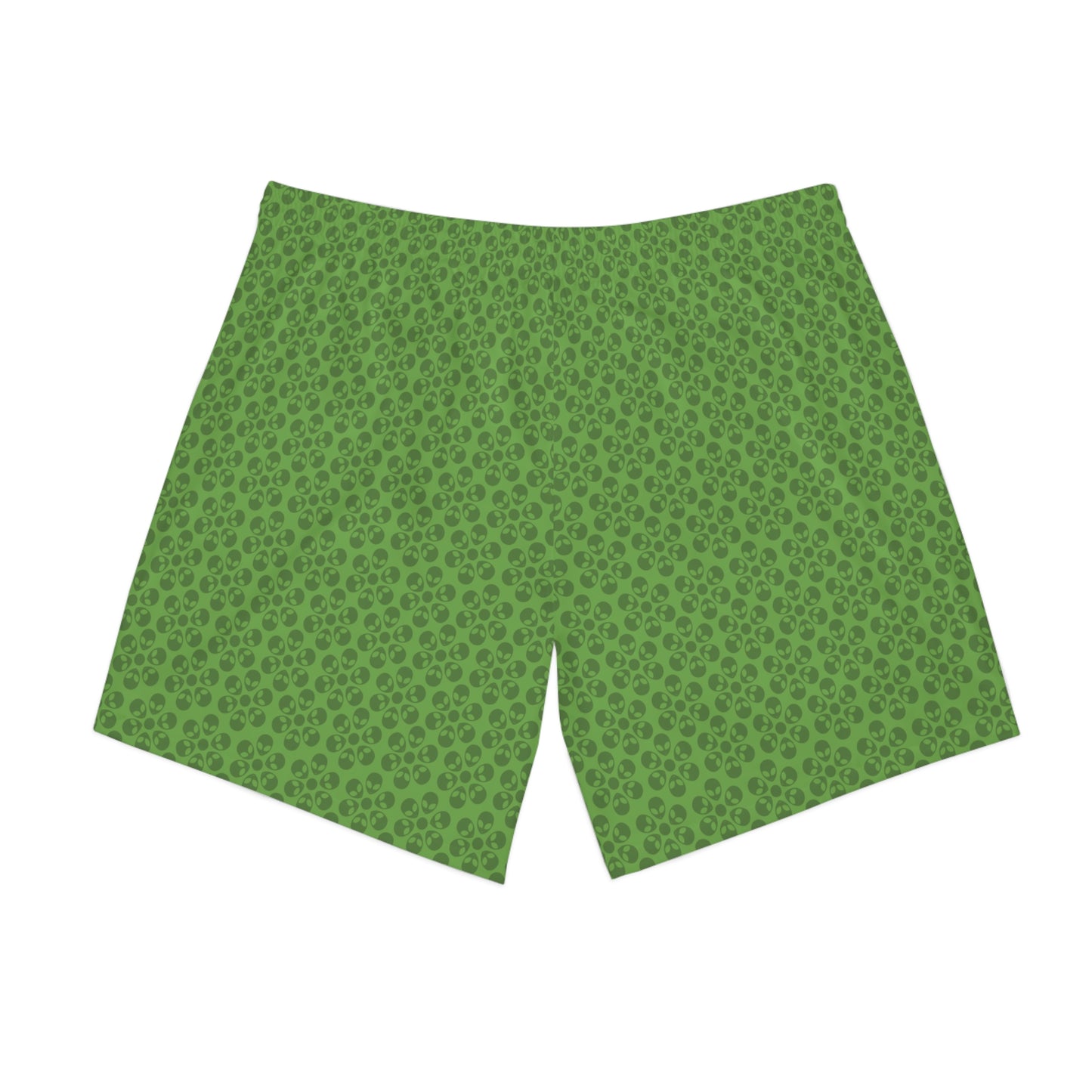 Mens Elastic Beach Shorts  Alien Flowers Green