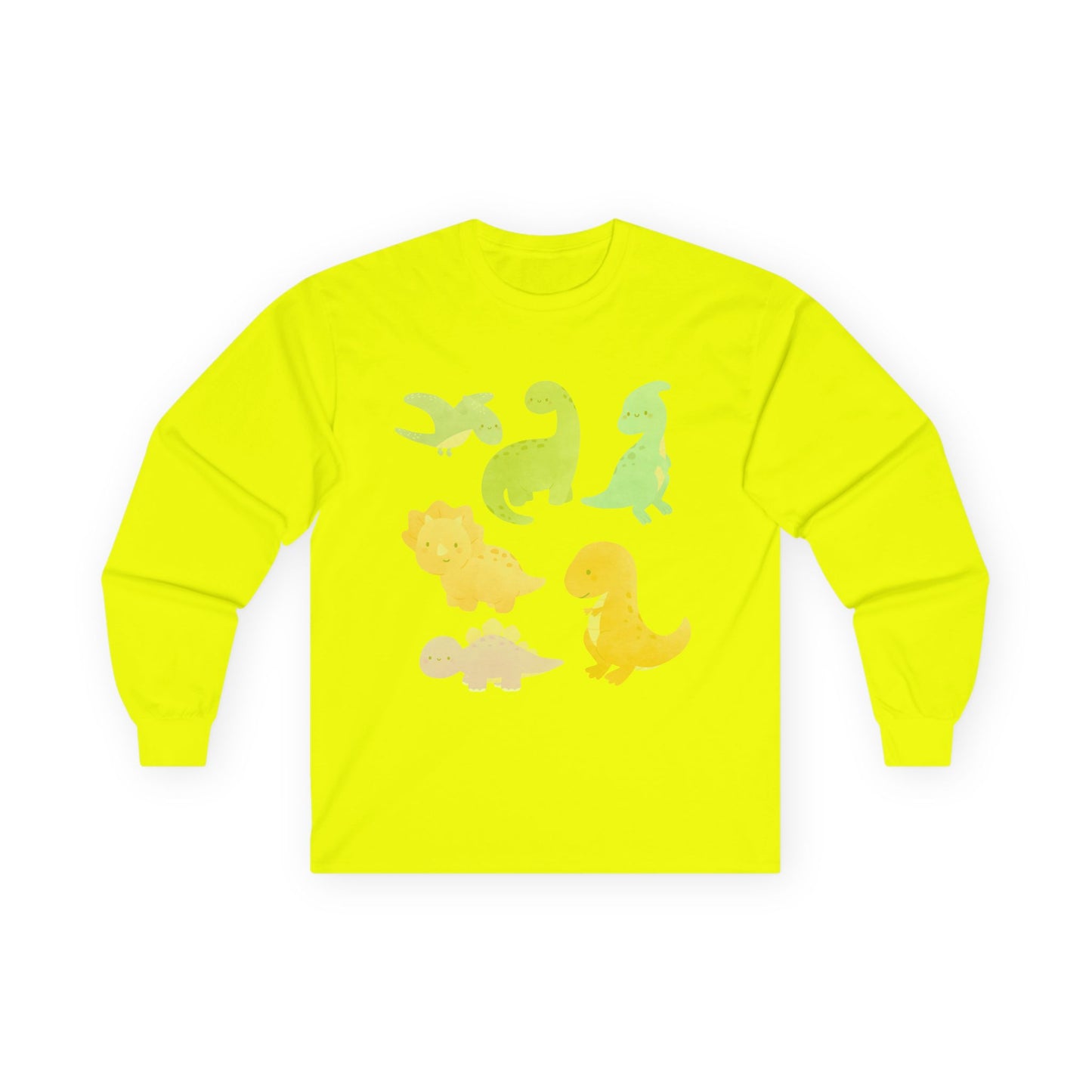 Cute Dinosaur Long Sleeve Tee, Unisex Dino Shirt, Kids and Teens Gift, Fun Casual Wear, Ideal for Birthdays, Holidays, and Everyday