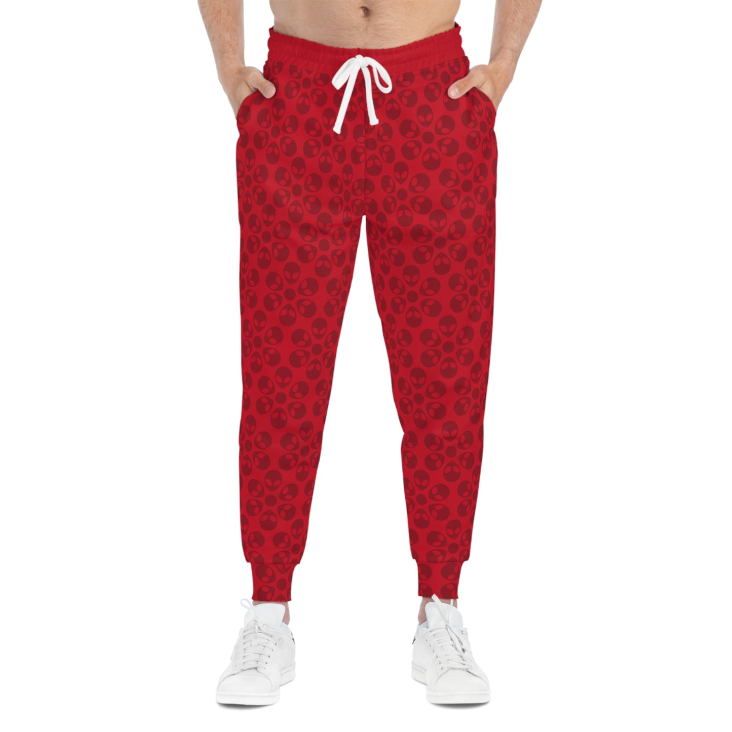 Stylish Floral Athletic Joggers Trendy Joggers Comfortable Workout Pants Casual Loungewear Gifts for Fitness Lovers Alien Flowers Dark Red