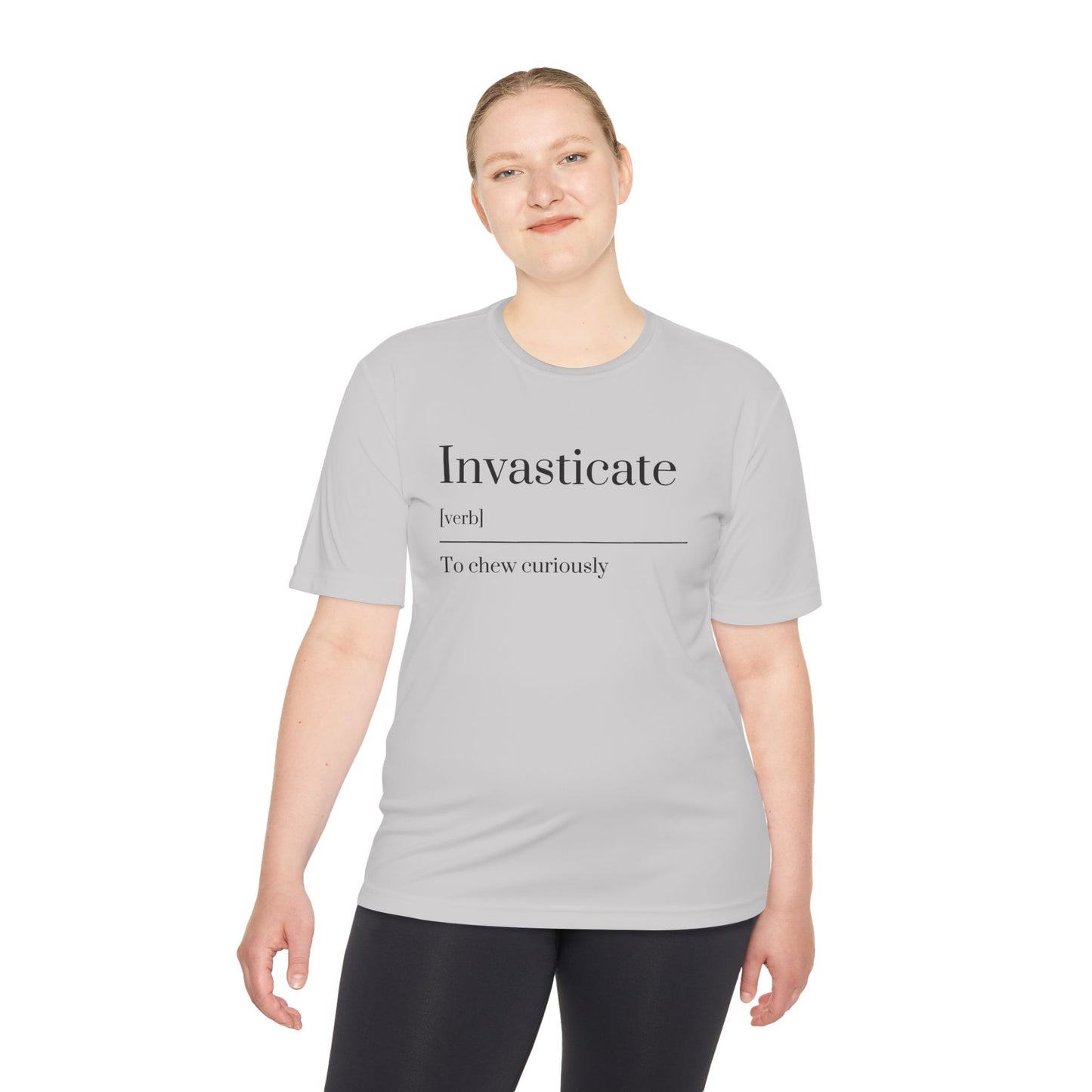 Invasticate Unisex Moisture Wicking Tee - Chew Curiously T-Shirt, Funny Tee, Unique Gift, Fitness Apparel, Casual Wear, Motivational Top