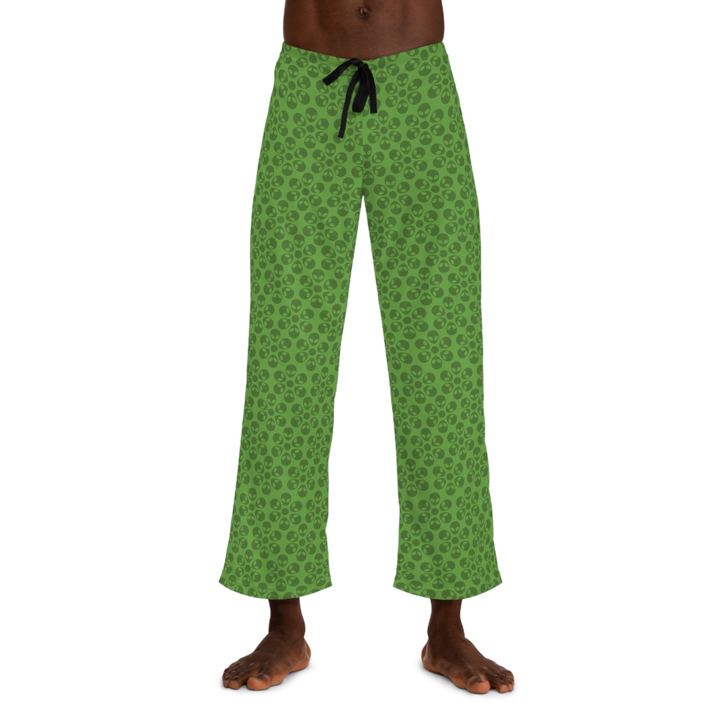 Cozy Mens Pajama Pants  Stylish Floral Sleepwear Ideal for Relaxing Gifts for Him Home Lounge Wear Unique Patterned PJs Alien Flowers Green