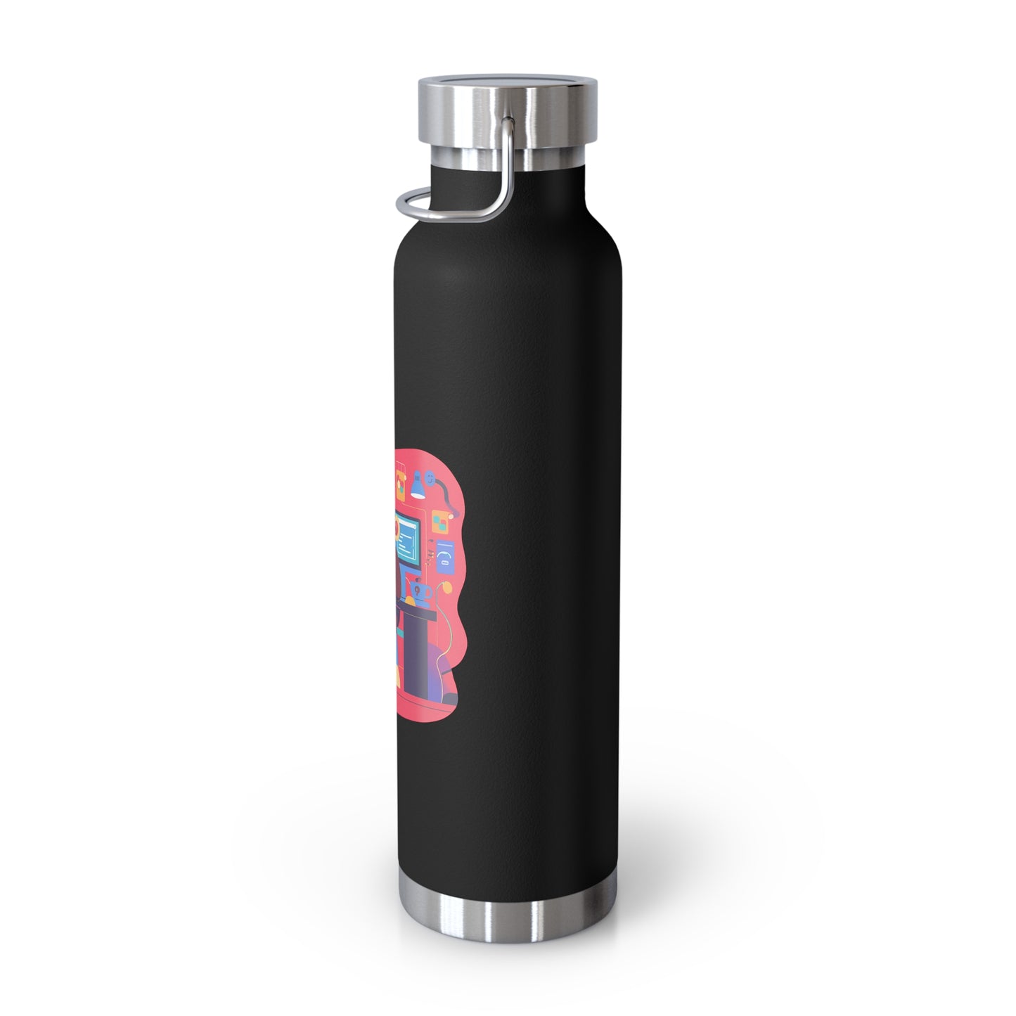 Playful Gamer Copper Vacuum Insulated Bottle | 22oz Water Bottle, Cute Gift for Gamers, Eco-Friendly Travel Flask, Sports Bottle, Fun Decor