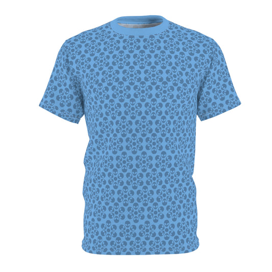 Stylish Floral Print Tee Casual Unisex TShirt Gift for Her/Him Summer Fashion Birthday Gift Everyday Wear Trendy Apparel Alien Flowers Light Blue
