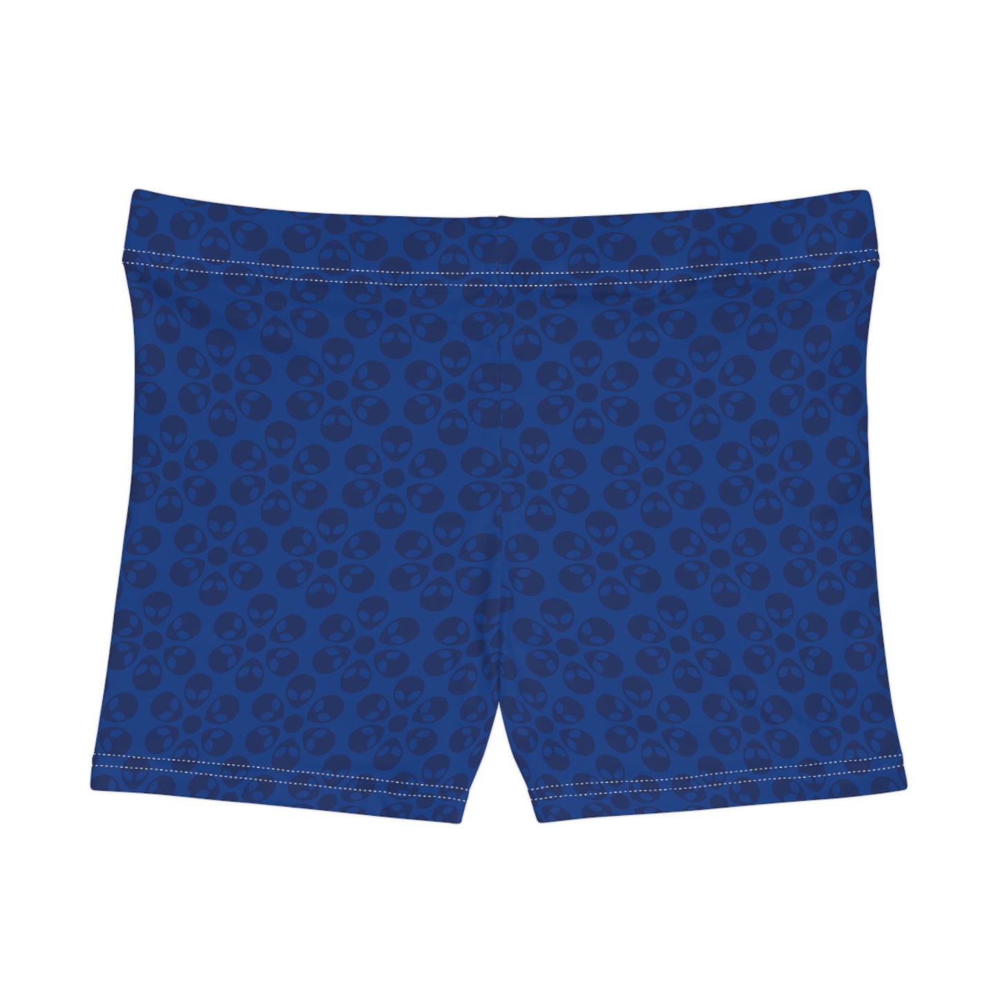 Alien Pattern Womens Shorts for Casual Summer Days Beach Wear Festival Outfit Relaxed Style Alien Flowers Dark Blue