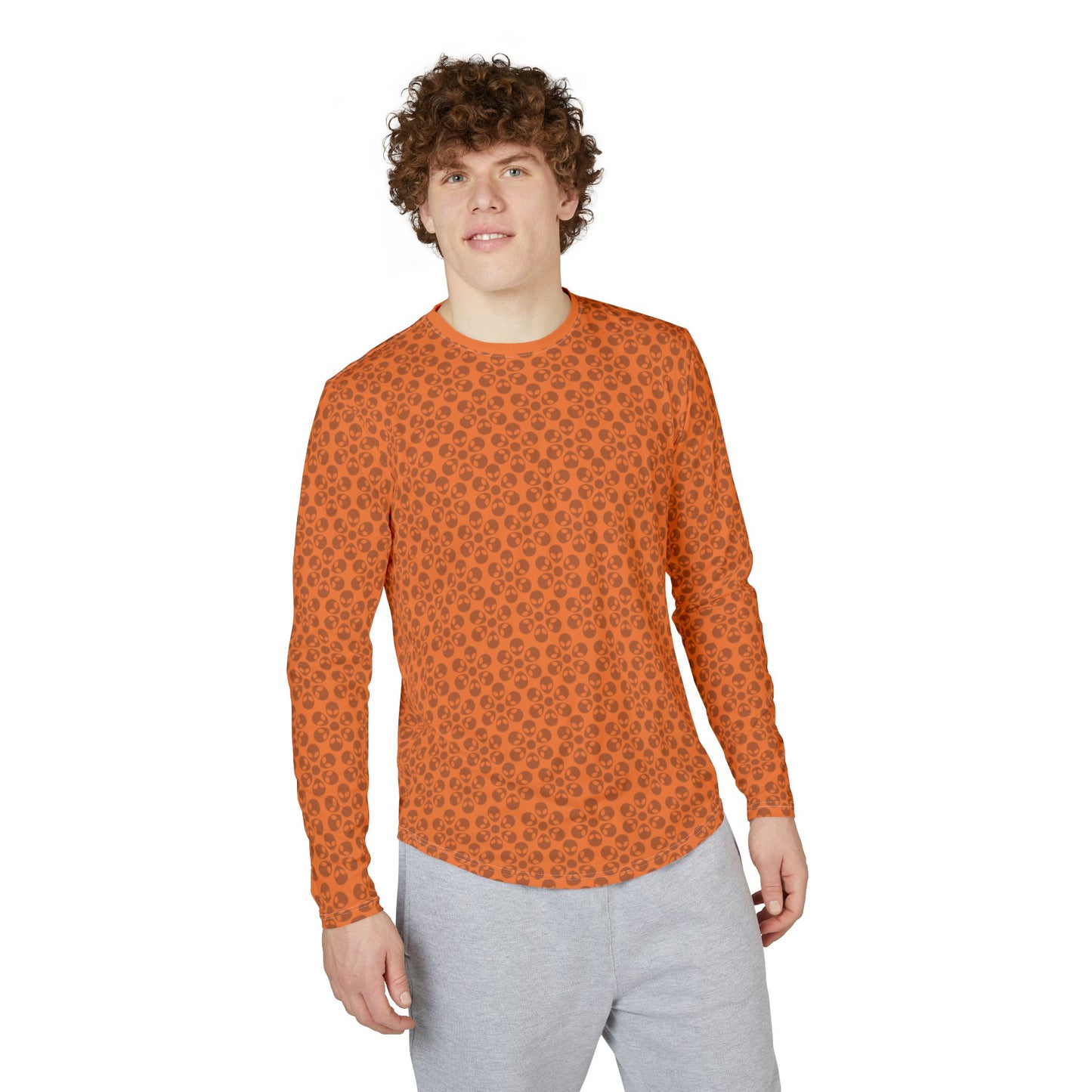 Mens UV Protection Long Sleeve Shirt  Alien Flowers Crusta