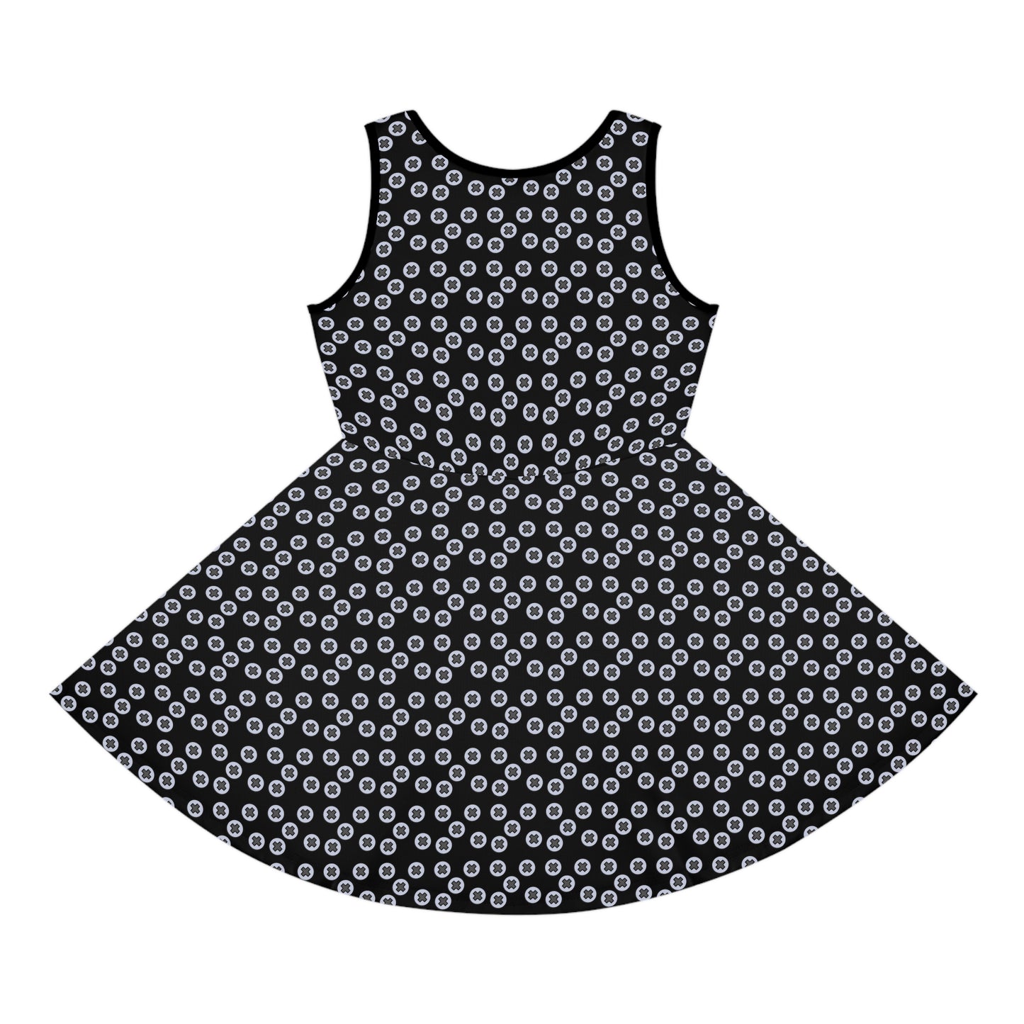 Girls' Playful Sundress, Cute Summer Dress for Kids, Perfect Birthday Outfit, Adorable Vacation Wear, Floral Print Summer Dress - Black
