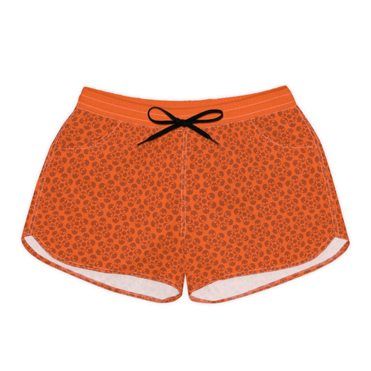 Casual Alien Print Shorts for Women Fashionable Summer Loungewear Perfect for Lounging Yoga Beach Summer Vacations Gifts Alien Flowers Orange
