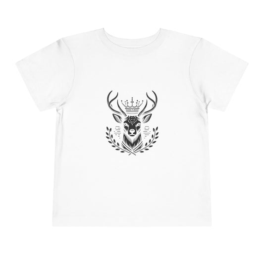 Royal Deer Toddler Short Sleeve Tee - Cute Animal Graphic Tee for Kids - Oh Deer Lord