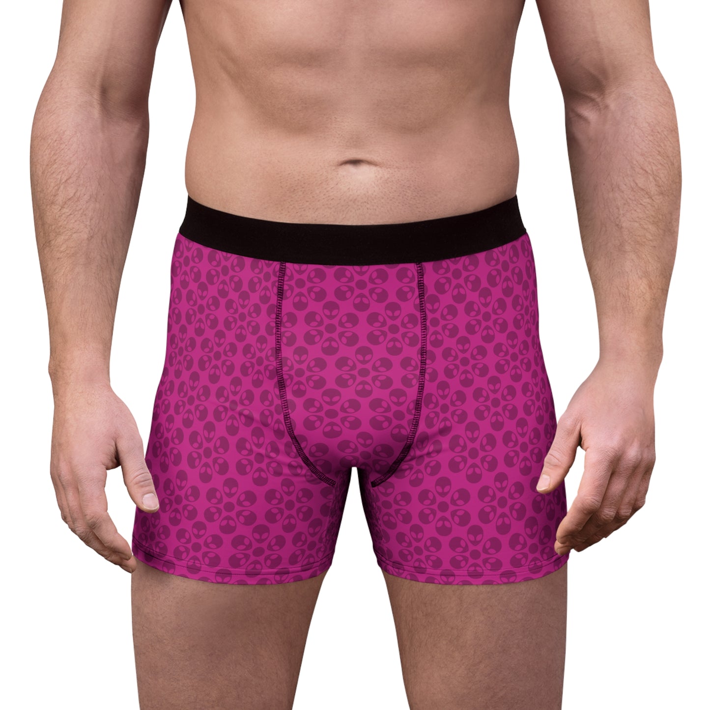 Mens Boxer Briefs  Alien Flowers Pink