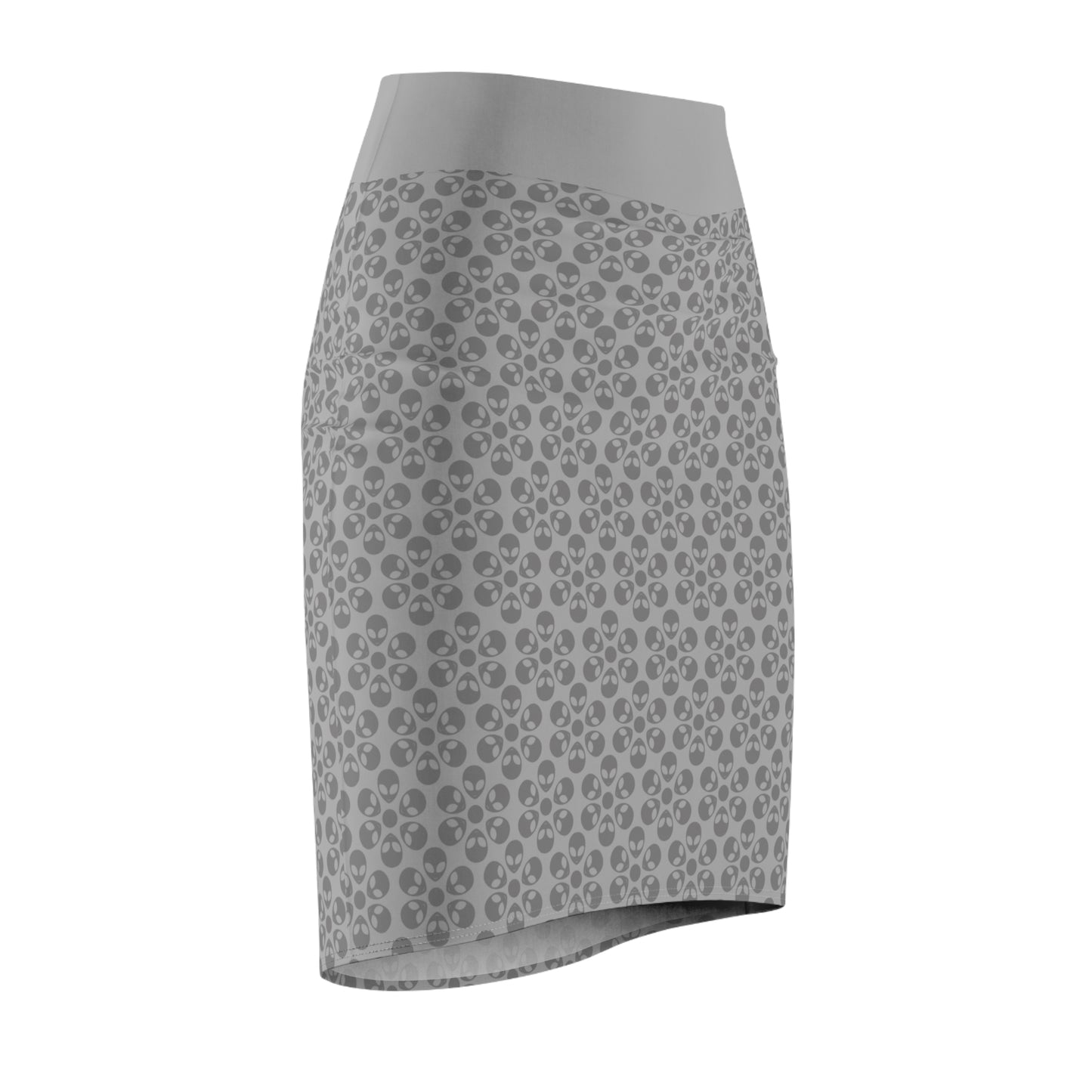 Stylish Floral Womens Pencil Skirt Elegant Office Attire Casual Day Out Spring Fashion Perfect Gift for Her Alien Flowers Light Grey