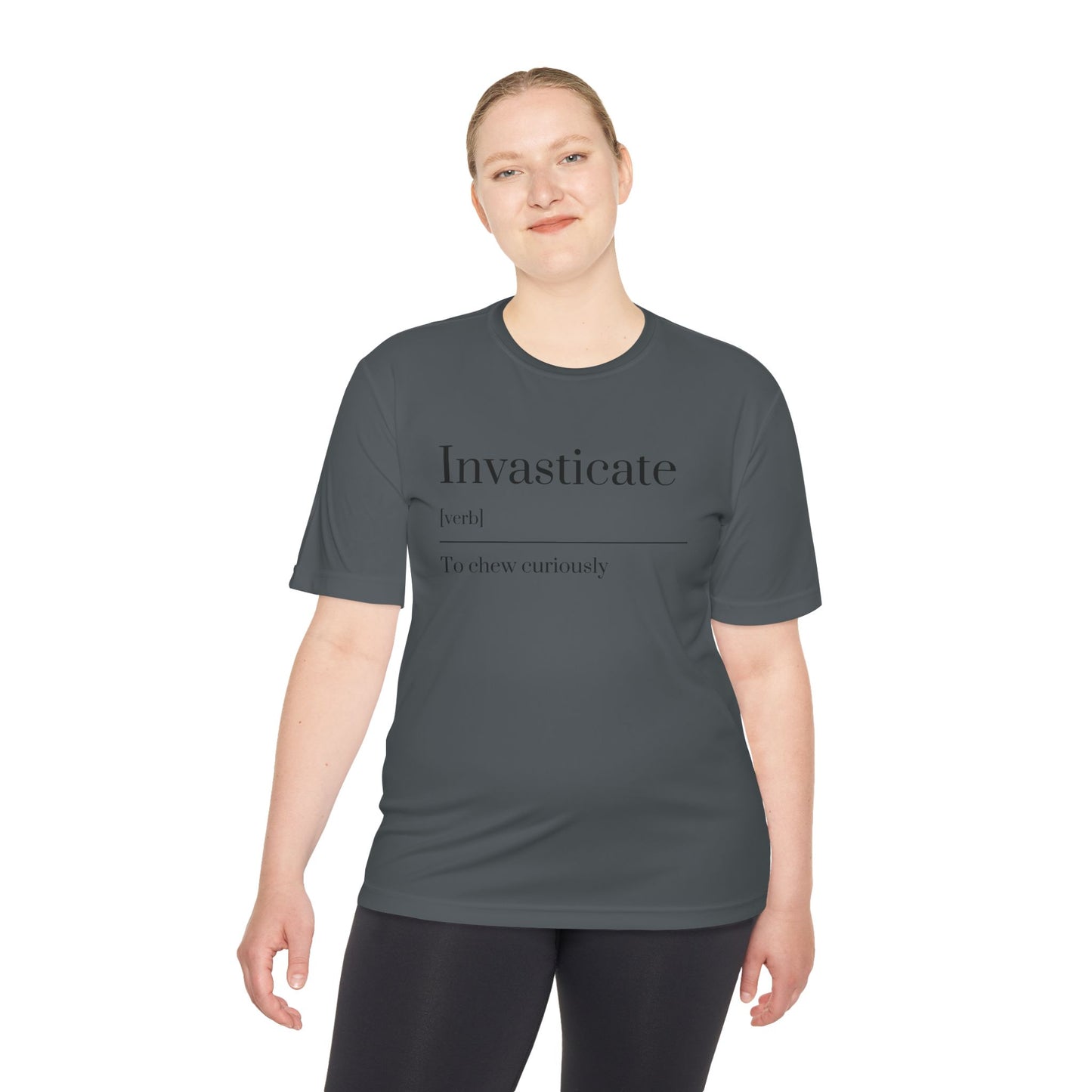 Invasticate Unisex Moisture Wicking Tee - Chew Curiously T-Shirt, Funny Tee, Unique Gift, Fitness Apparel, Casual Wear, Motivational Top