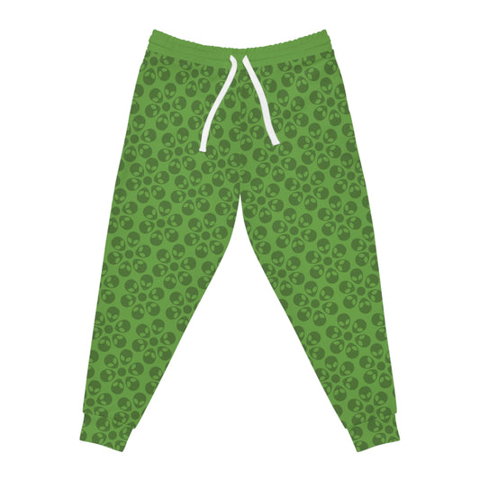 Stylish Floral Athletic Joggers Trendy Joggers Comfortable Workout Pants Casual Loungewear Gifts for Fitness Lovers Alien Flowers Green