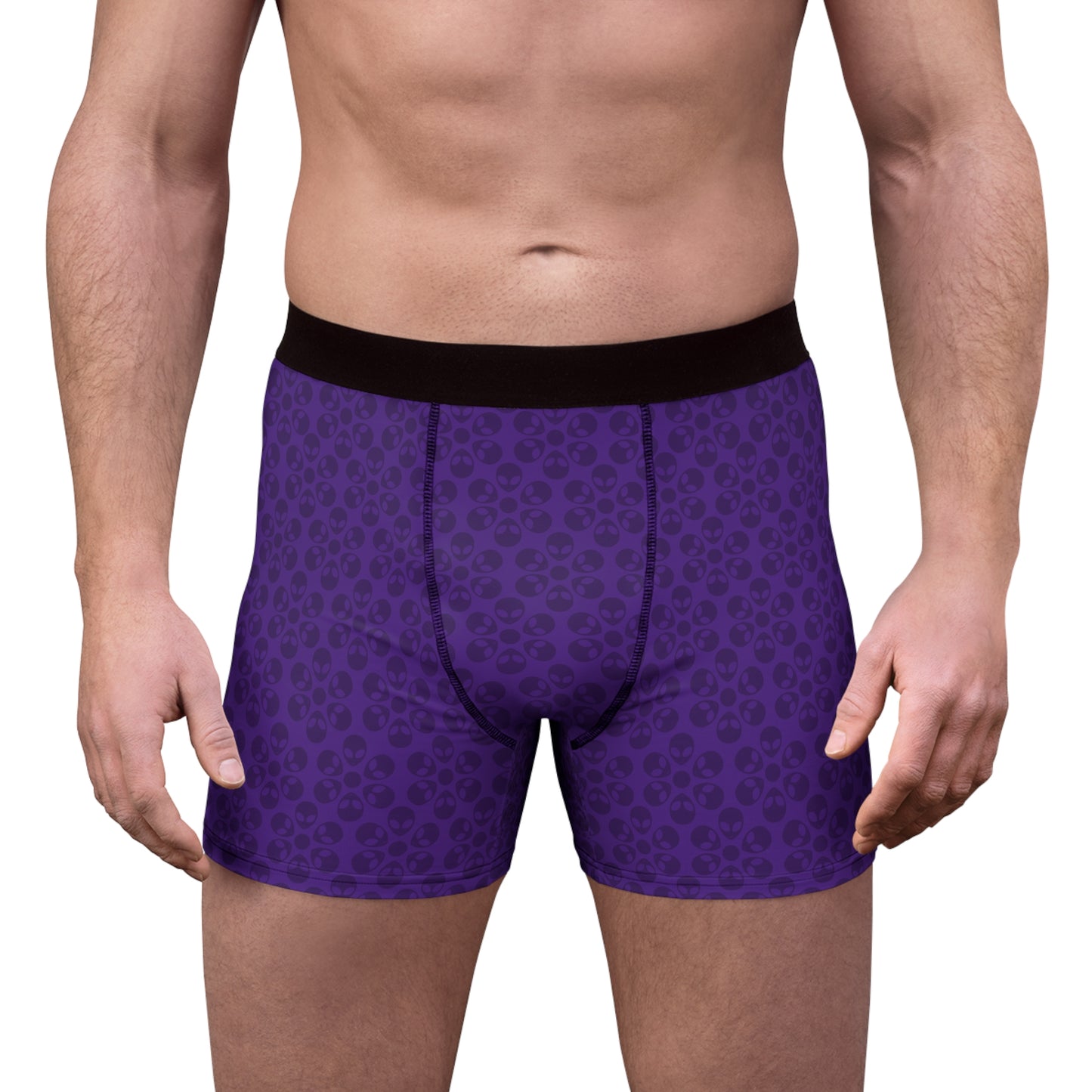 Mens Boxer Briefs  Alien Flowers Purple