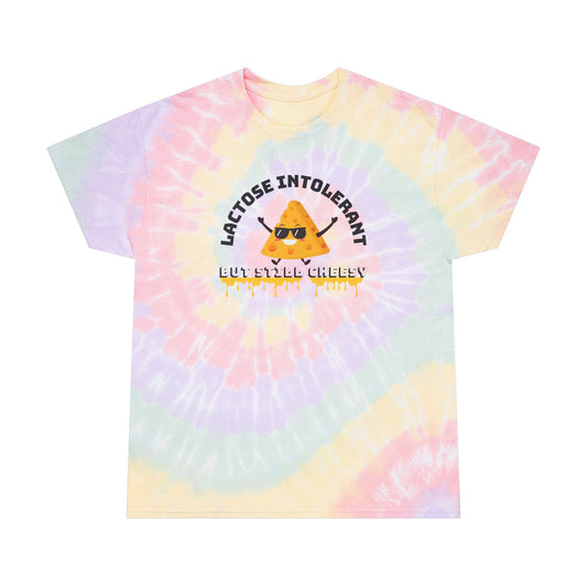 Lactose Intolerant Tie-Dye Tee, Fun Summer Shirt, Gift for Food Lovers, Casual Wear, Colorful Beach Outfit, Vibrant Spiral Design