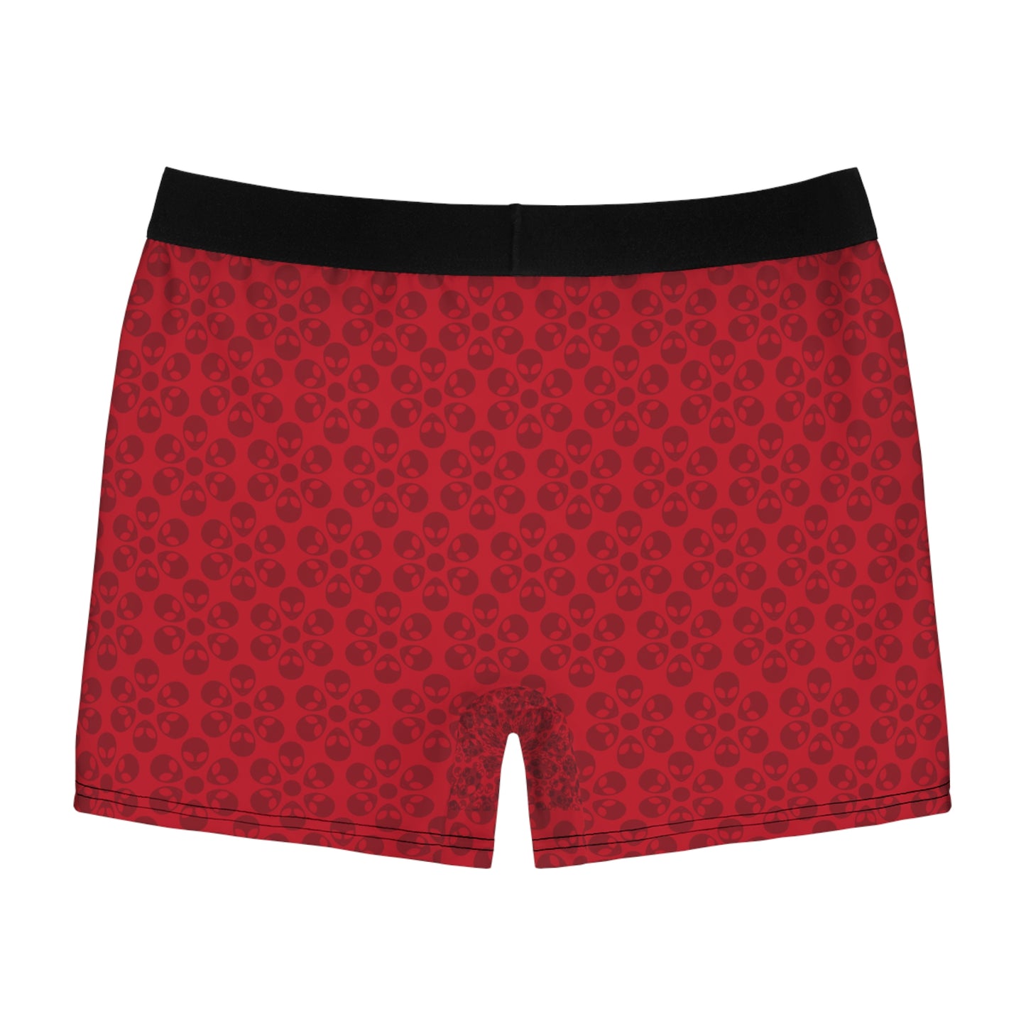 Mens Boxer Briefs  Alien Flowers Dark Red