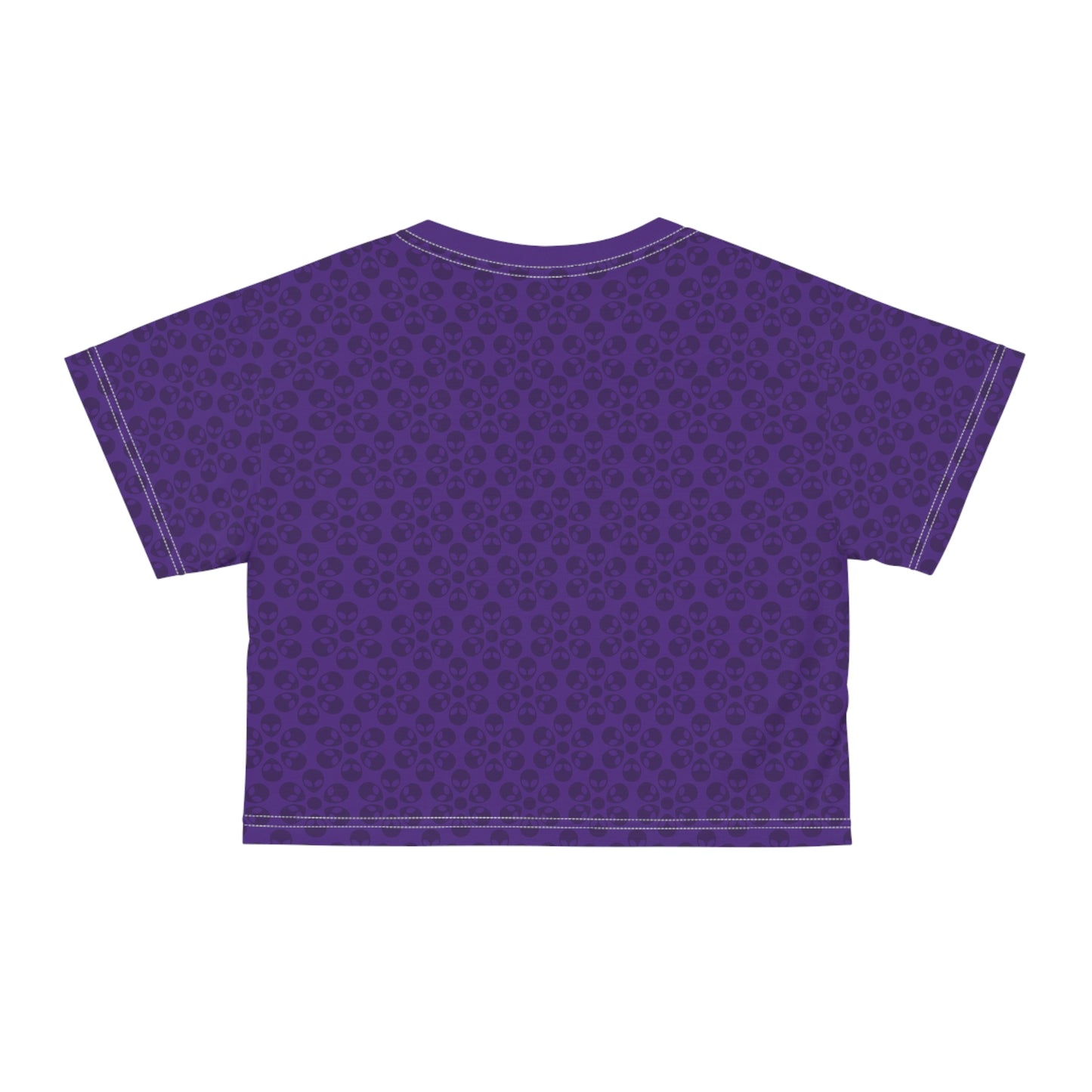 Feminine Floral Crop Tee Trendy Summer Top Aesthetic Graphic Shirt Casual Outfit Unique Gift for Her Vintage Style Tee Alien Flowers Purple