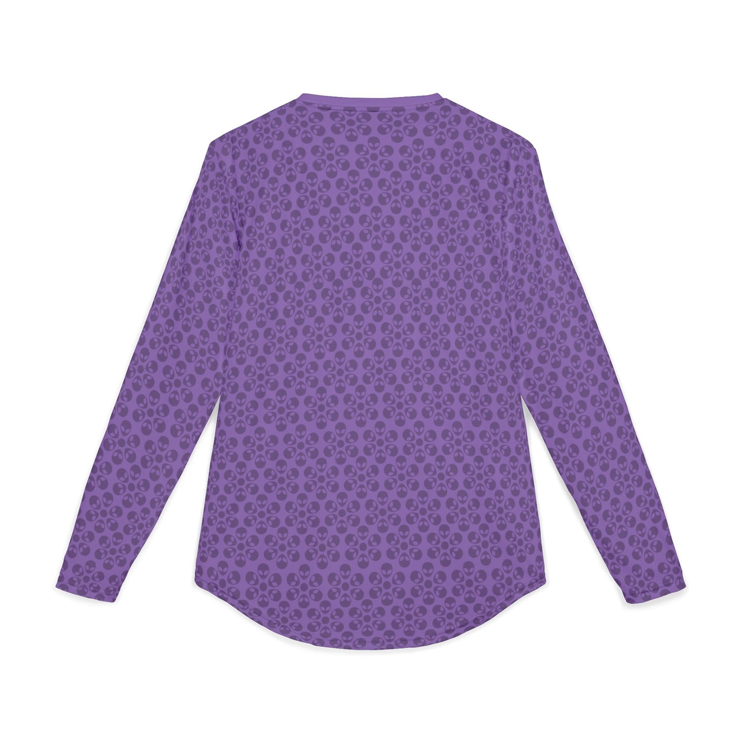 Mens UV Protection Long Sleeve Shirt  Alien Flowers Light Purple