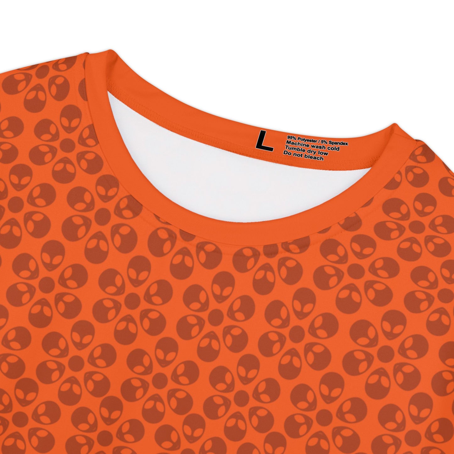 Womens Short Sleeve Shirt Alien Flowers Orange