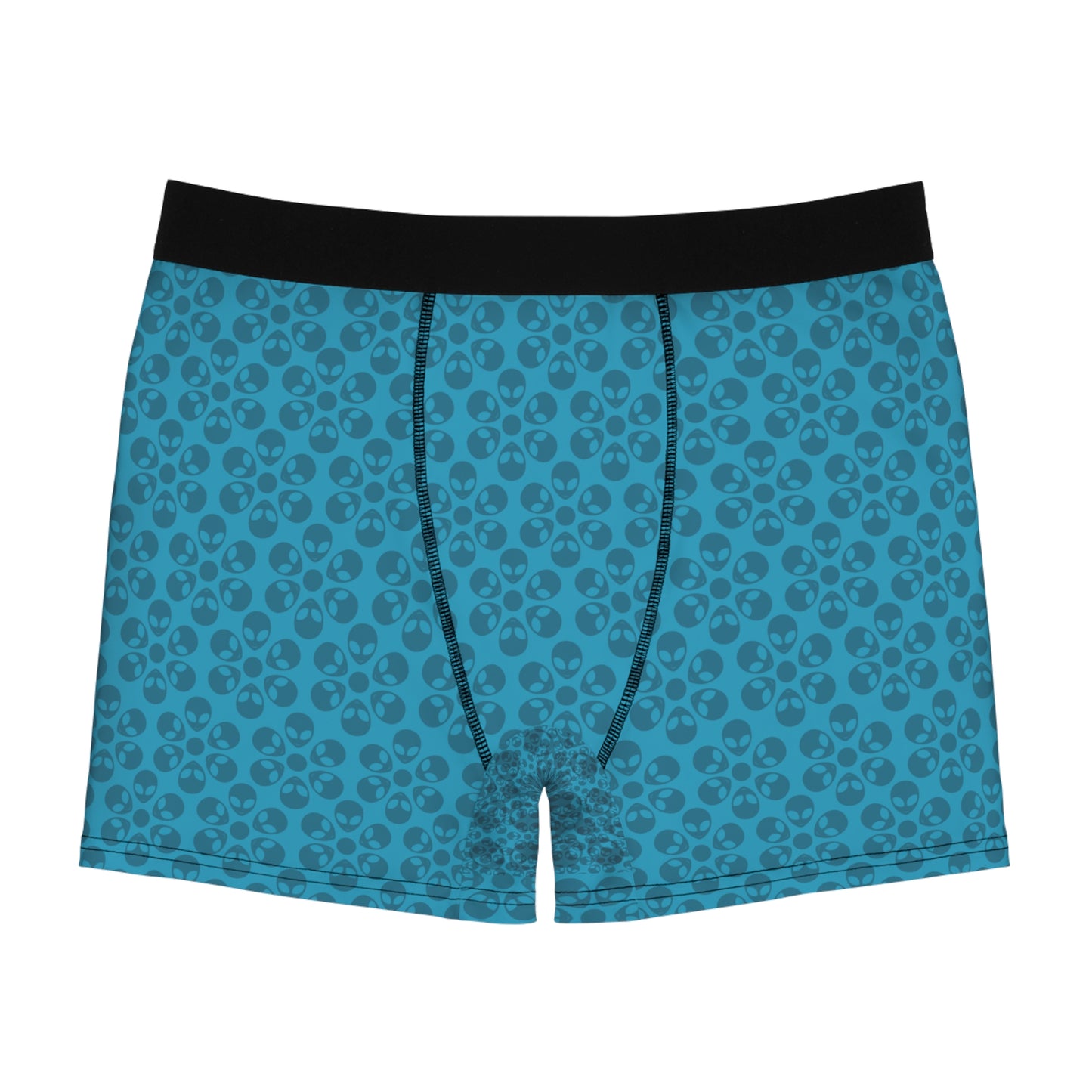 Mens Boxer Briefs  Alien Flowers Turquoise