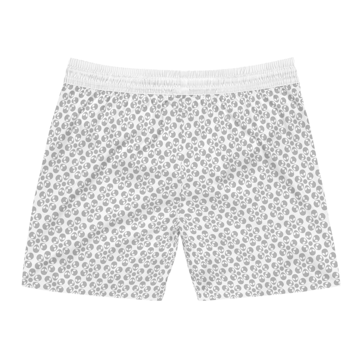 Stylish Mens MidLength Swim Shorts Beachwear Vacation Essentials Poolside Comfort Summer Outfit Trendy Swimwear Alien Flowers White