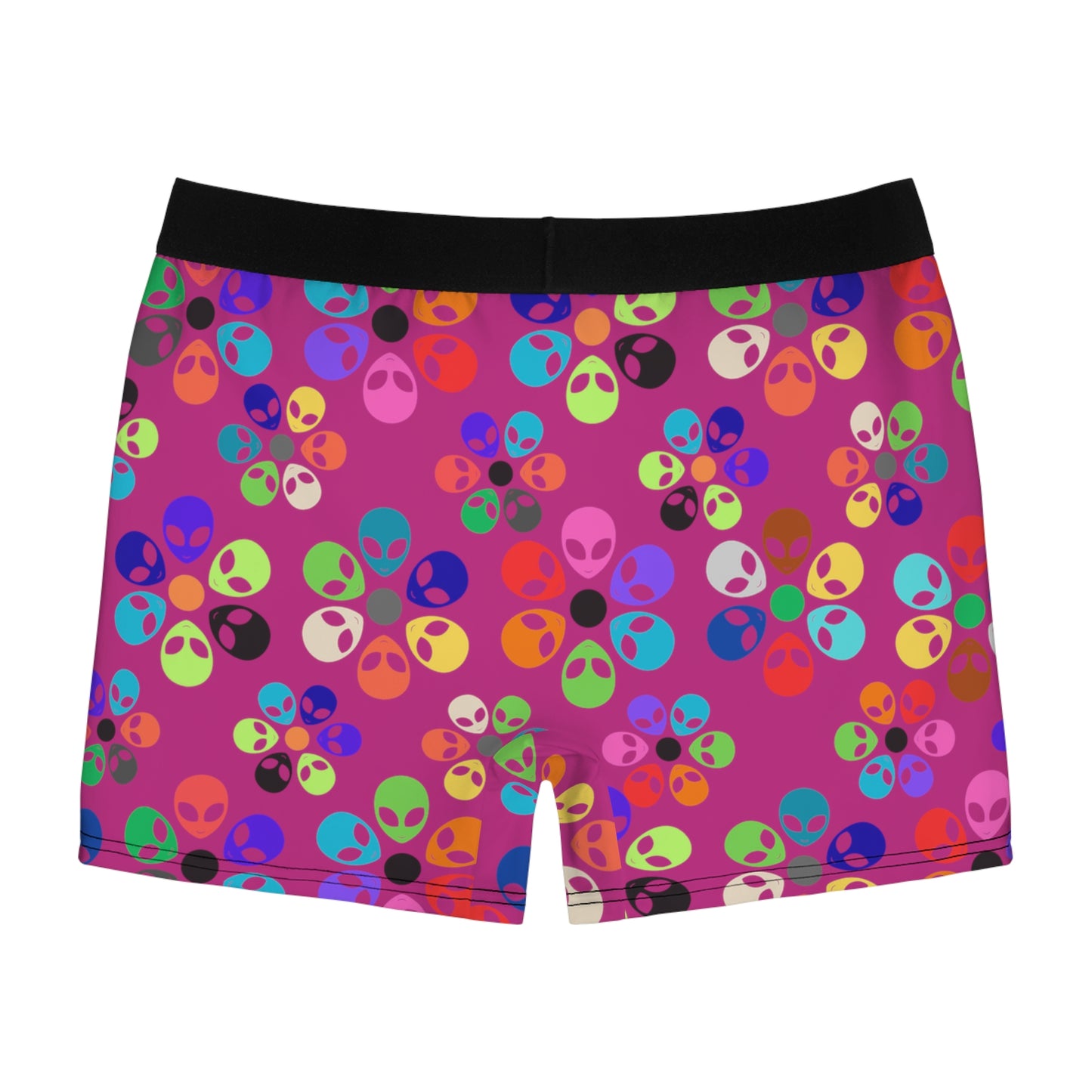 Colorful Alien Print Boxer Briefs for Men  Fun & Comfy Great for Gifting Casual Wear Everyday Essentials and Special Occasions Alien Rainbow Flowers Pink