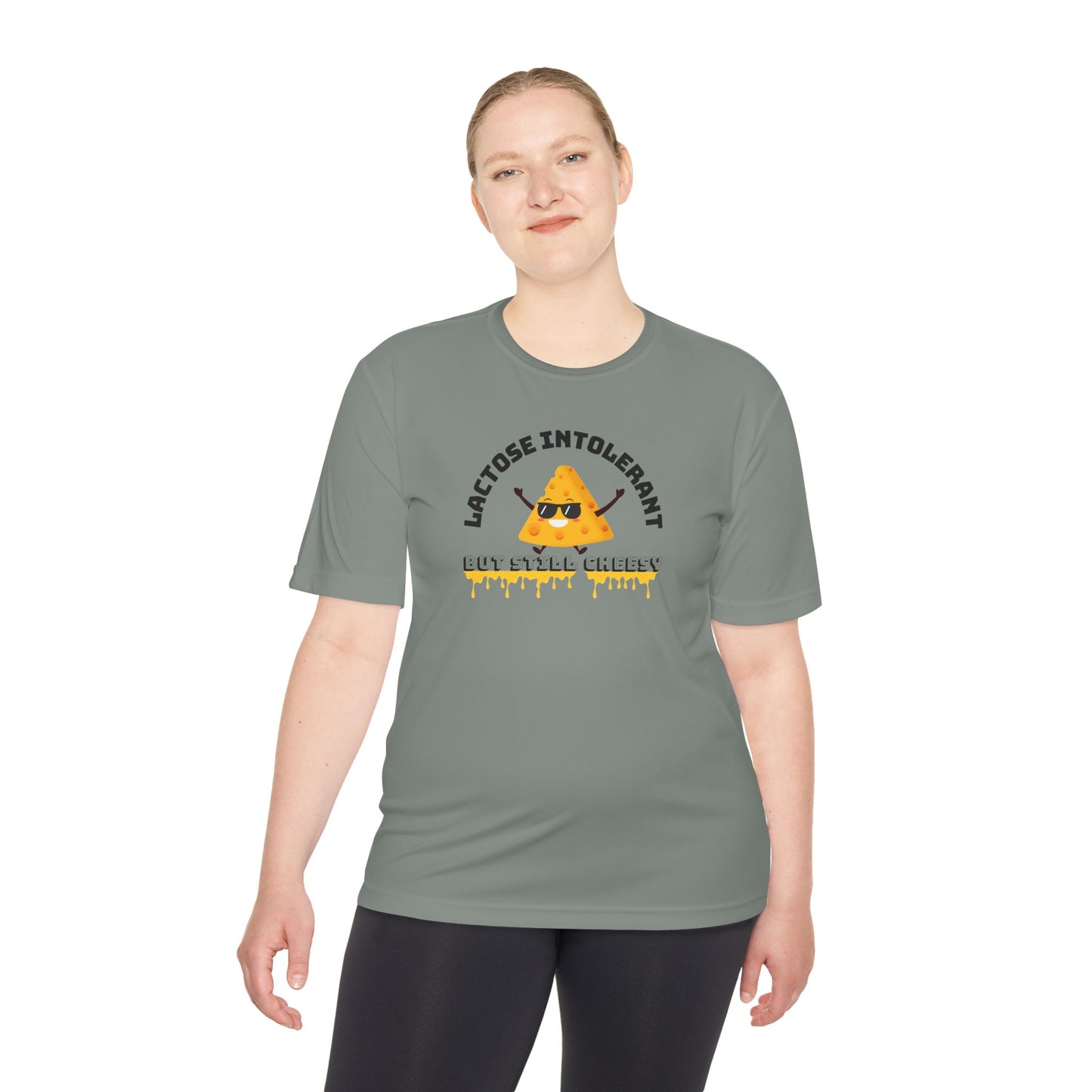 Lactose Intolerant But Still Cheesy Tee - Fun Unisex Moisture Wicking T-Shirt for Foodies, Great for Birthdays, Gifting, and Casual [...]