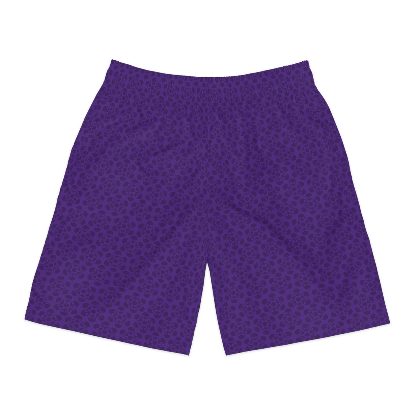 Mens Jogger Shorts  Alien Flowers Purple