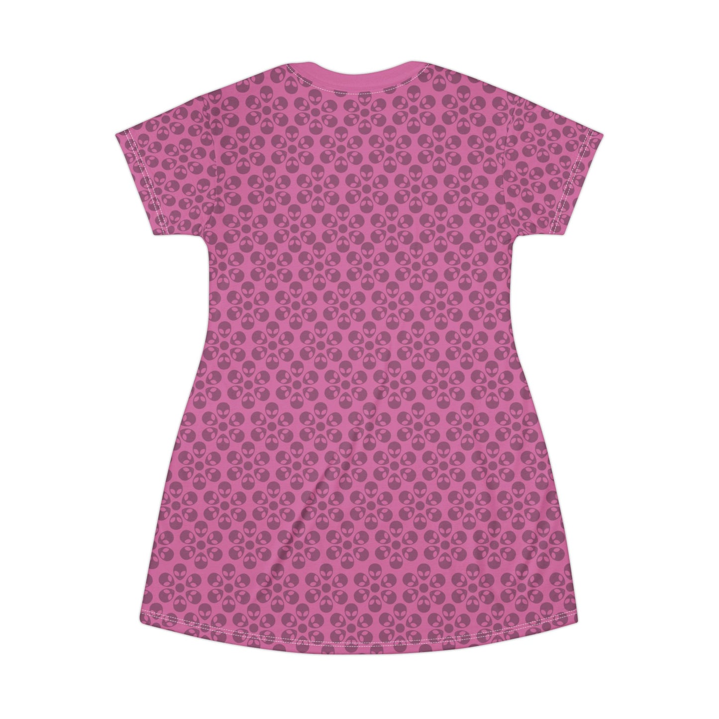 Floral Pattern TShirt Dress Casual Summer Dress Cute Dress for Women Floral Print Dress Trendy Everyday Wear Perfect for Beach Alien Flowers Light Pink