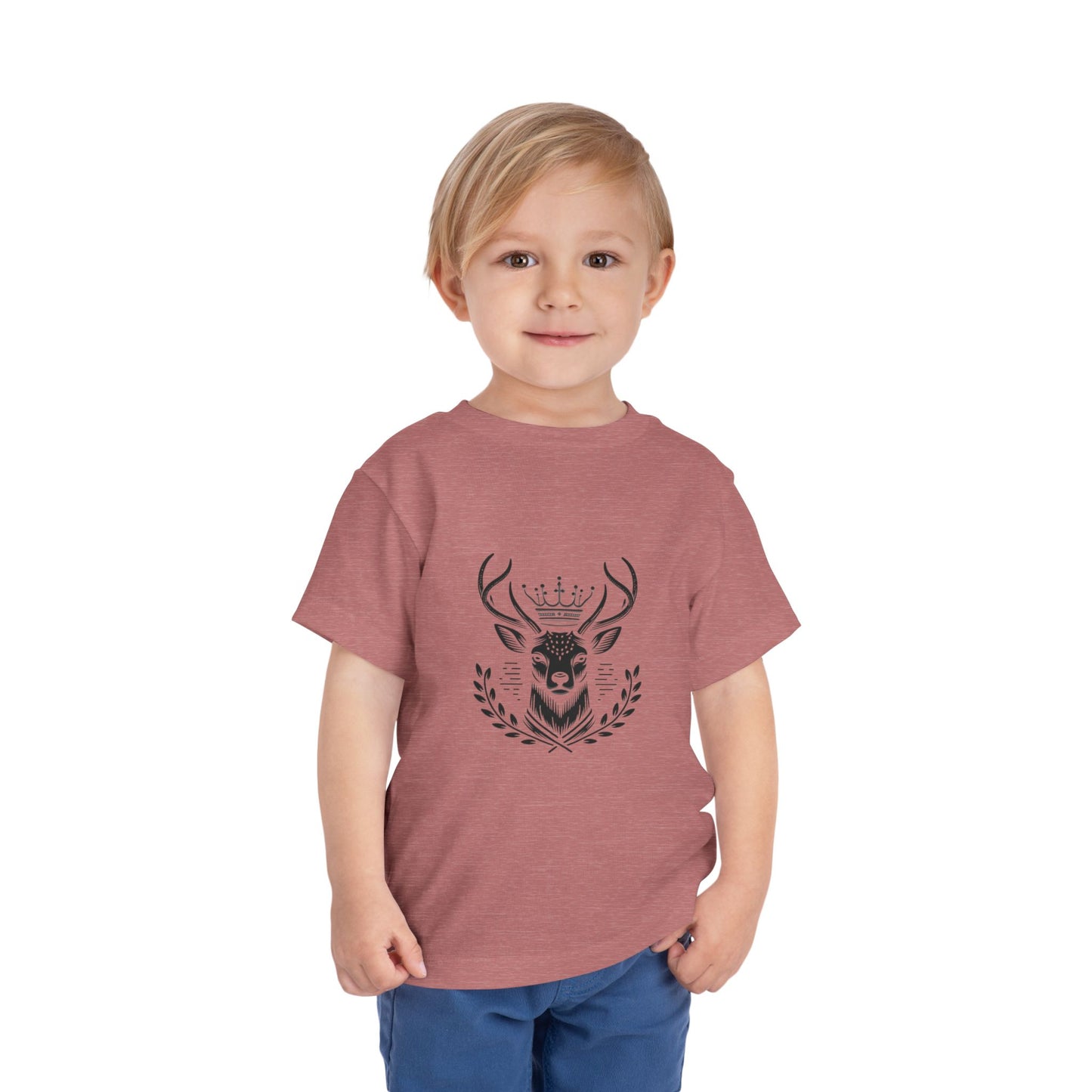 Royal Deer Toddler Short Sleeve Tee - Cute Animal Graphic Tee for Kids - Oh Deer Lord