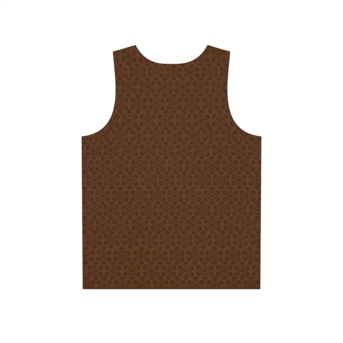 Stylish Mens Tank Top  AOP Leopard Print Summer Wear Fitness Gear Casual Apparel Trendy Vacation Outfit Alien Flowers Brown