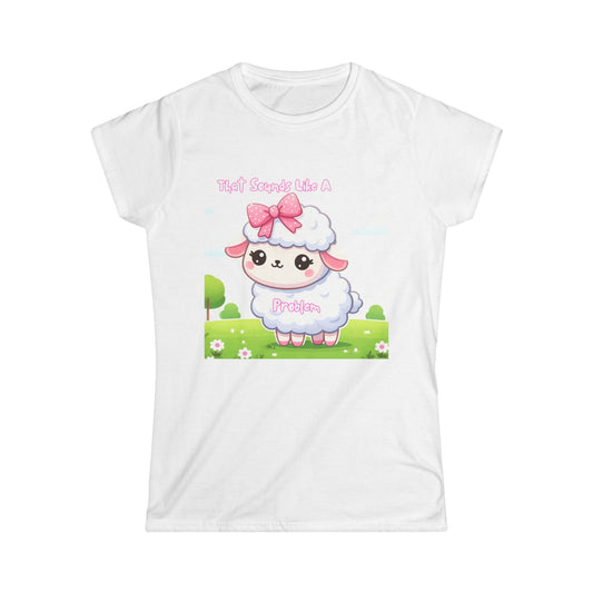 Cute Sheep Women's Softstyle Tee - Perfect for Animal Lovers and Casual Wear
