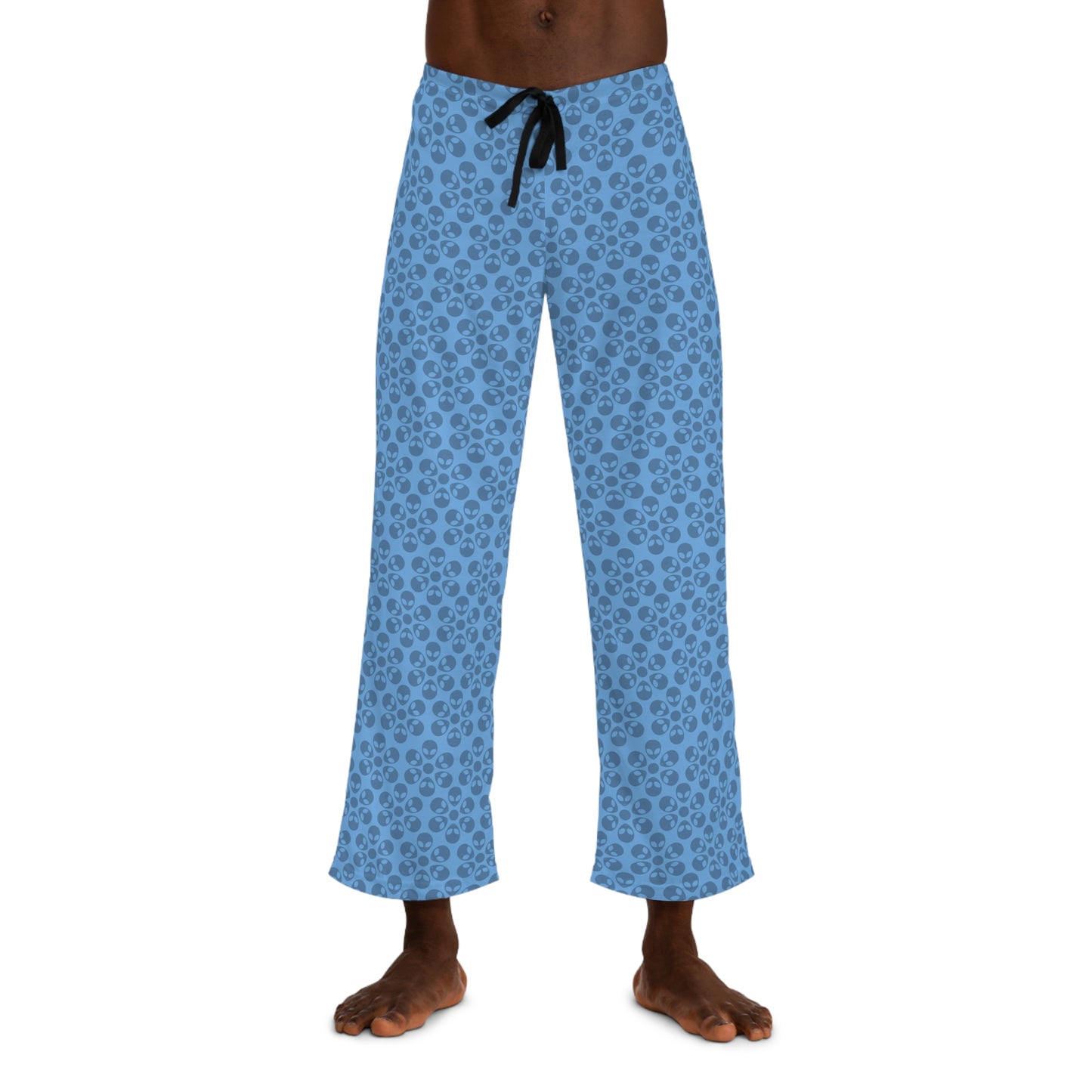 Cozy Mens Pajama Pants  Stylish Floral Sleepwear Ideal for Relaxing Gifts for Him Home Lounge Wear Unique Patterned PJs Alien Flowers Light Blue