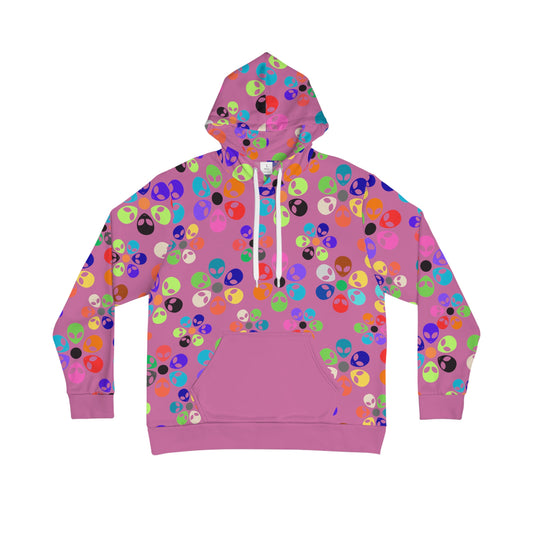 Mens Hoodie Alien Rainbow Flowers Light Pink