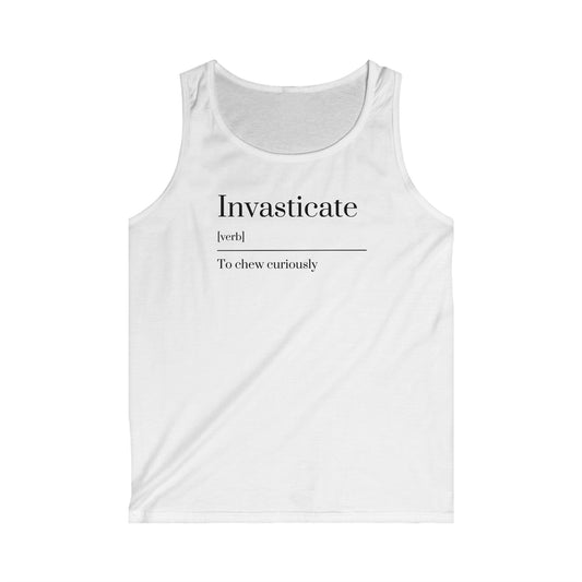 Curious Chewer Tank Top, Men’s Softstyle Tank, Invasticate Definition Shirt, Casual Summer Apparel, Unique Gift for Food Lovers