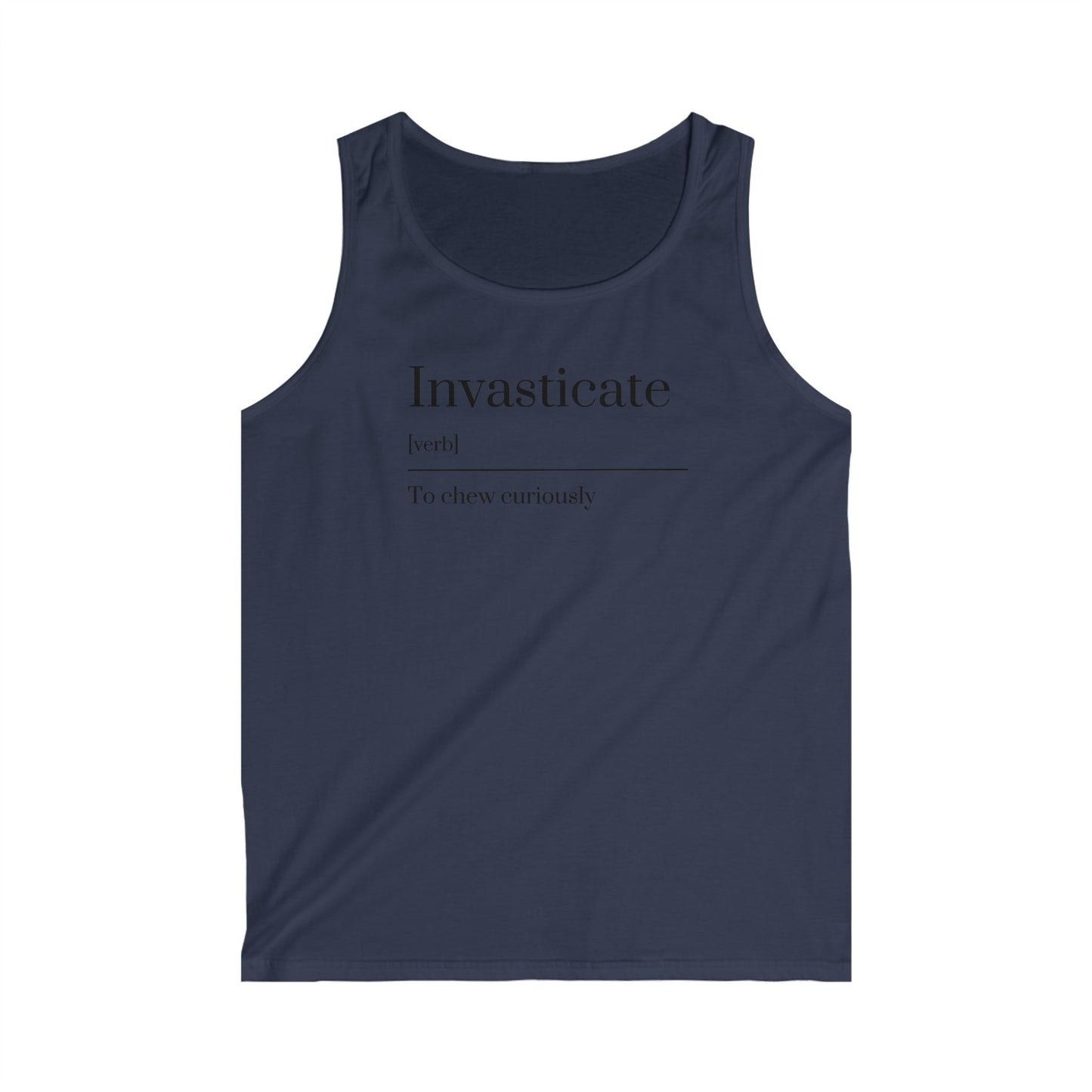 Curious Chewer Tank Top, Men’s Softstyle Tank, Invasticate Definition Shirt, Casual Summer Apparel, Unique Gift for Food Lovers