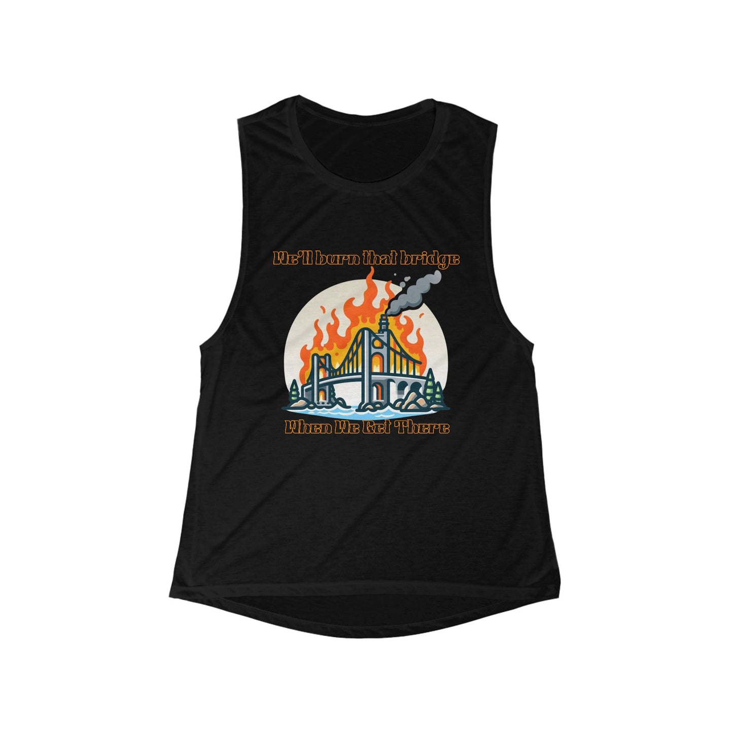 Retro Graphic Women's Flowy Muscle Tank, Casual Summer Top, Vacation Wear, Festival Outfit, Gift for Her, Holiday Apparel