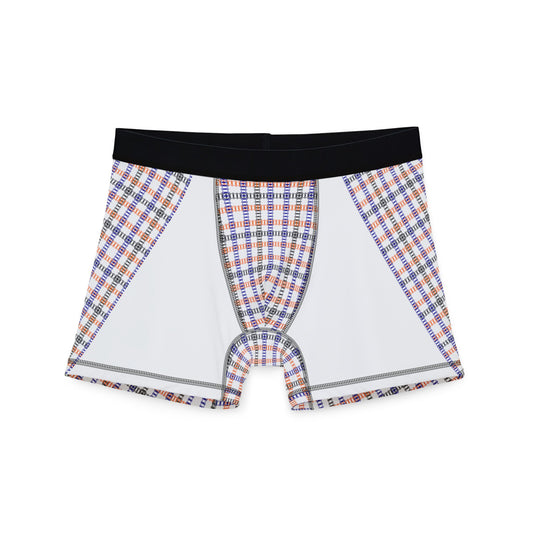 Mens Boxers with Colorful Check Pattern Comfortable Underwear Gift Casual Loungewear Stylish Sleep Shorts Everyday Essentials Train Tracks Pink
