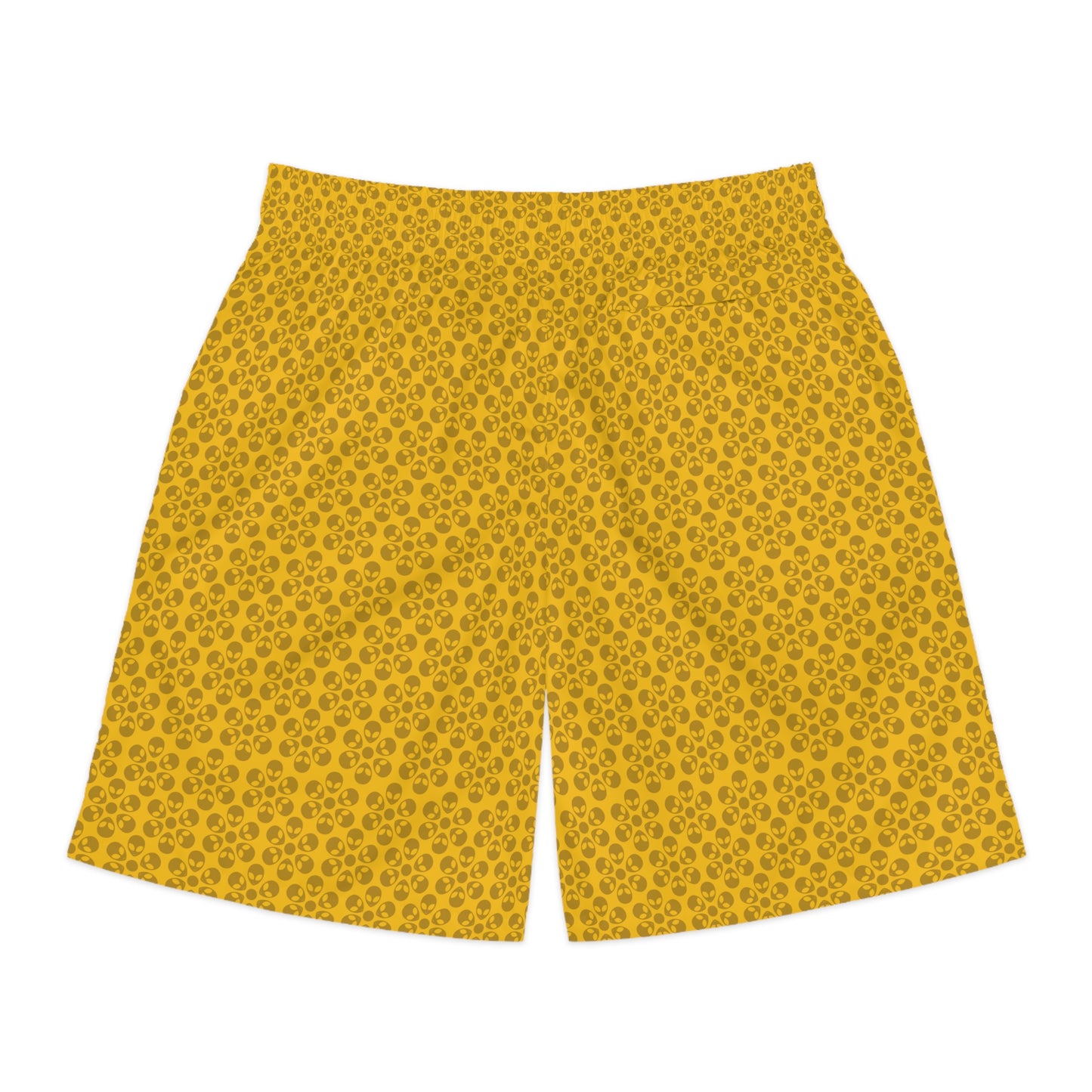 Mens Jogger Shorts  Alien Flowers Yellow
