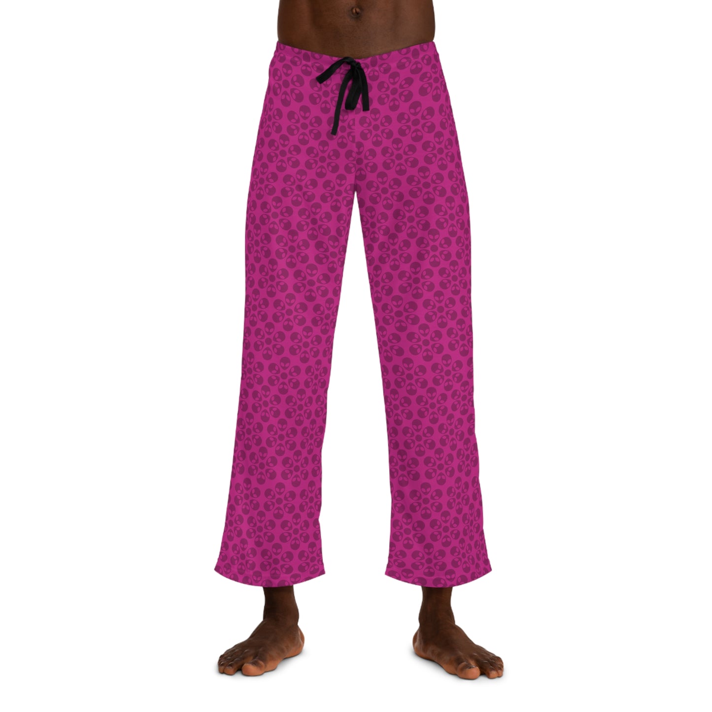 Cozy Mens Pajama Pants  Stylish Floral Sleepwear Ideal for Relaxing Gifts for Him Home Lounge Wear Unique Patterned PJs Alien Flowers Pink